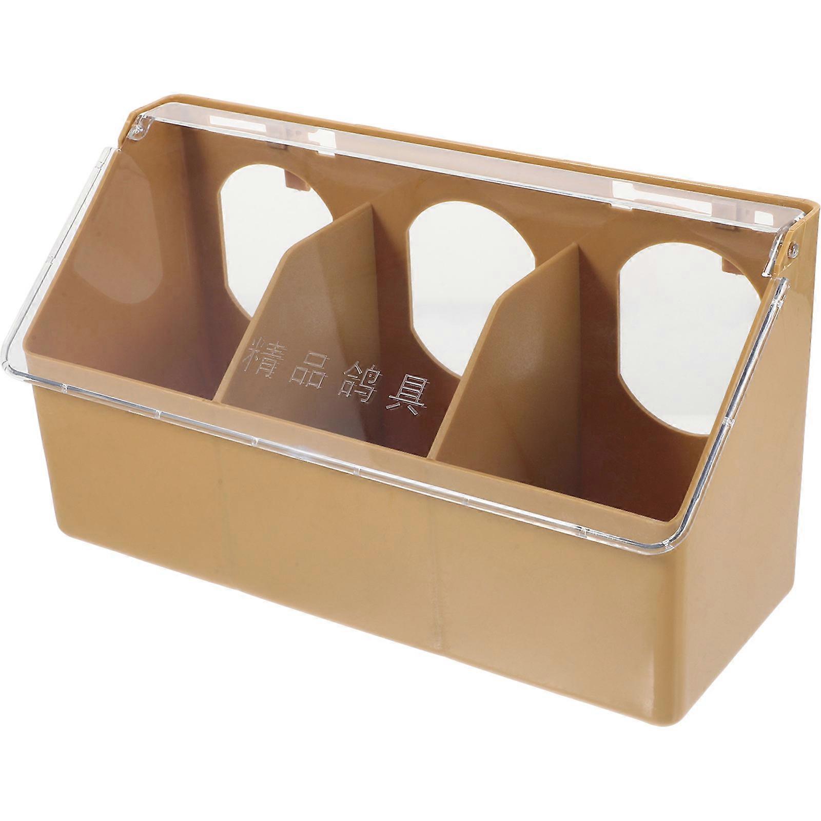 Parrot Food Container Hanging Bird Feeder Parrots Light Brown 25.00X14.00X10.00CM Feeding 1Pack