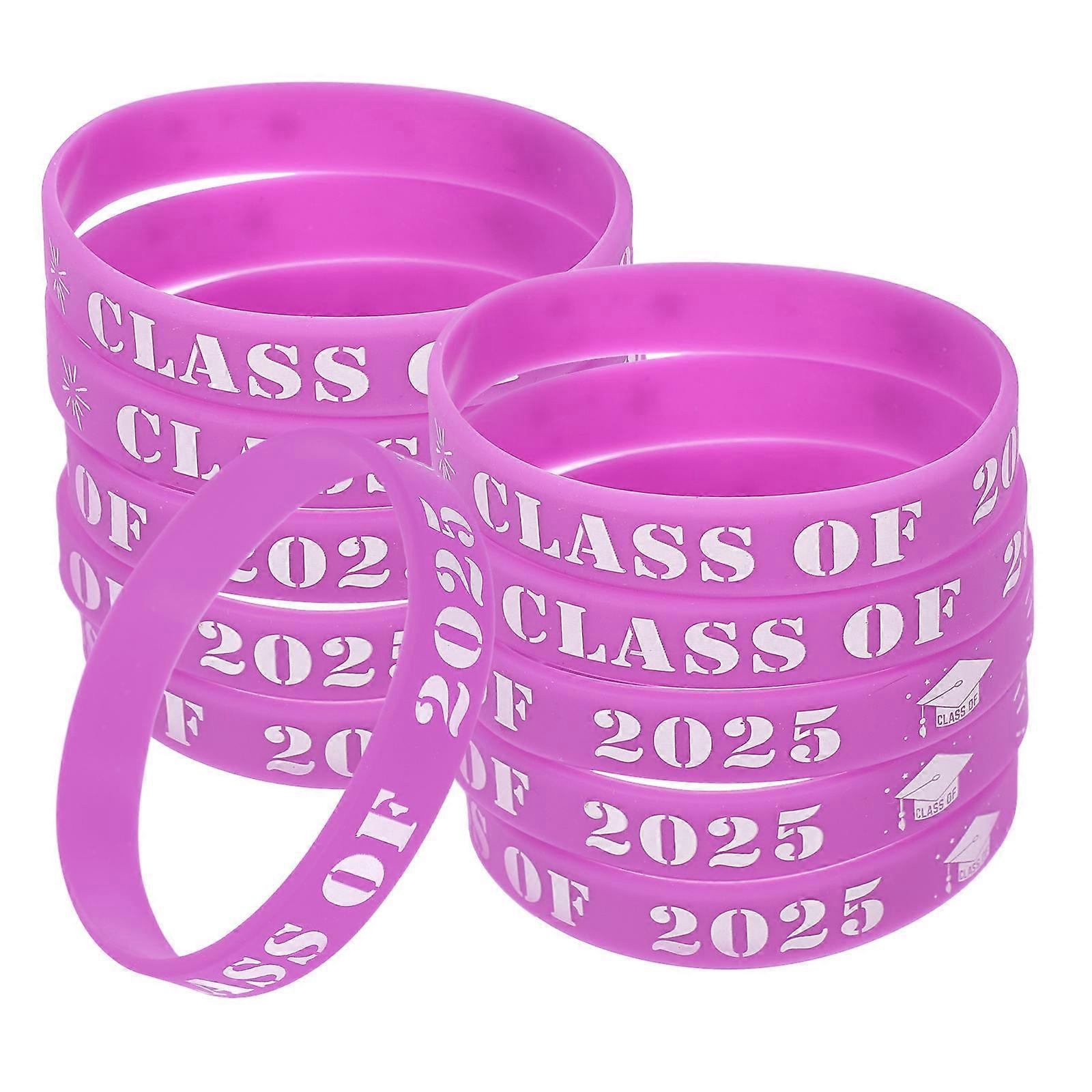 25pcs Silicone Graduation Wristbands for School Events – Reusable Party Accessories & Meaningful Keepsakes for Students to Share with Friends and