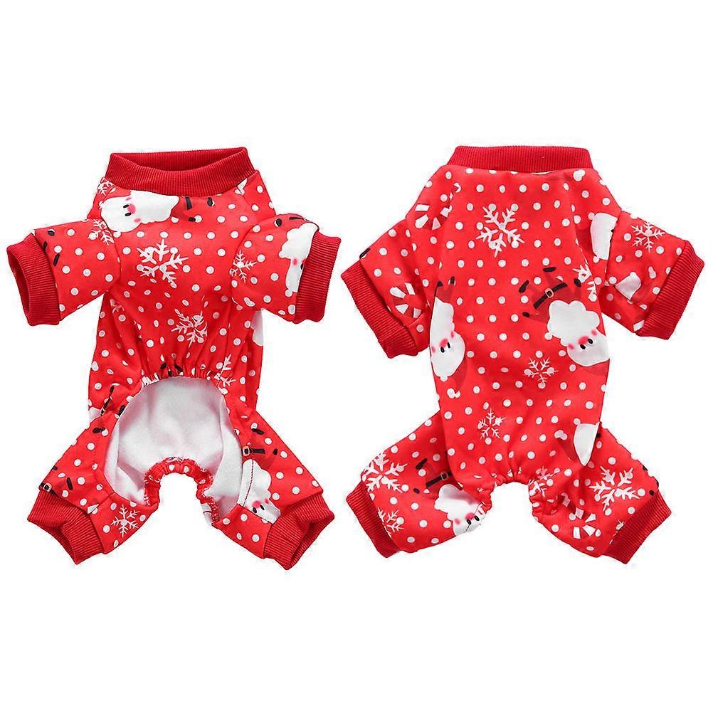 ペットパジャマクリスマスデザイン子犬用暖かい服赤いアクリル繊維特別な機会1セット