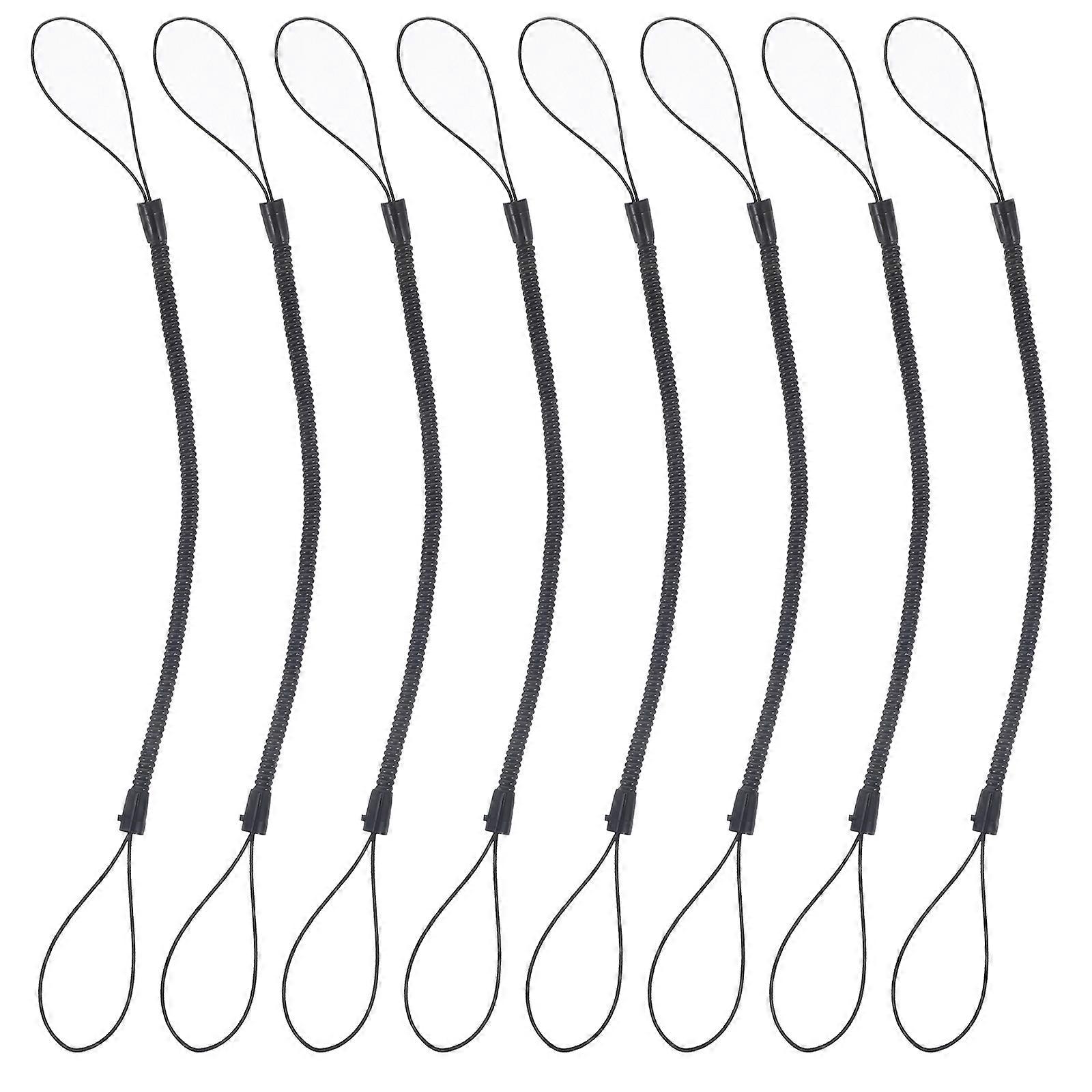 Signature Pen Tether Retractable Cords Stylus Pen Ropes For Daily Use Black 23.00X3.50X3.50cm Anti-lost 8Pcs