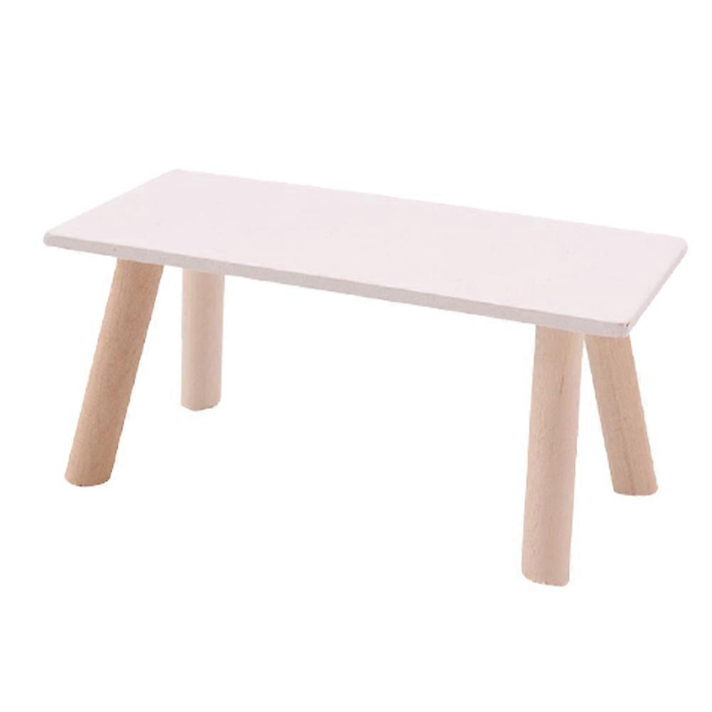 Miniature Wooden End Table for Dollhouse Decor – Realistic Tea Table Model with Smooth Surface and Delicate Details