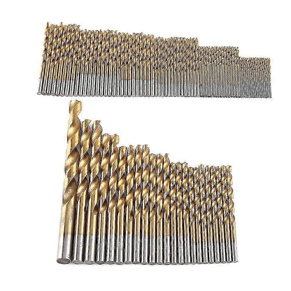 98pcs Titanium Coated High Speed Steel Twist Drill Bit 1.5mm-10mm Drill Bits Straight Shank