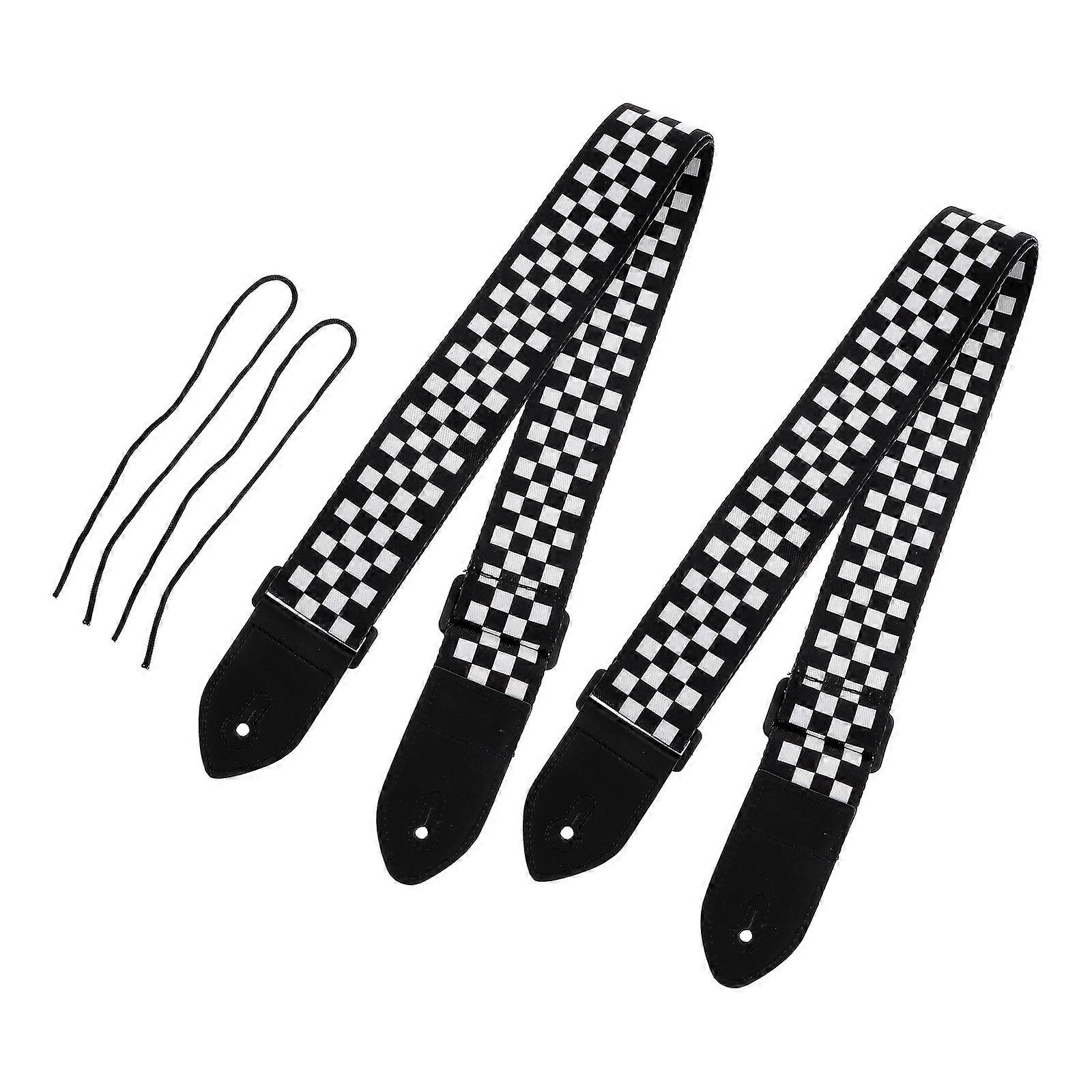 Adjustable Guitar Strap Lattice Guitar Strap For Musicians Guitarists Suitable For Everyone 2Set