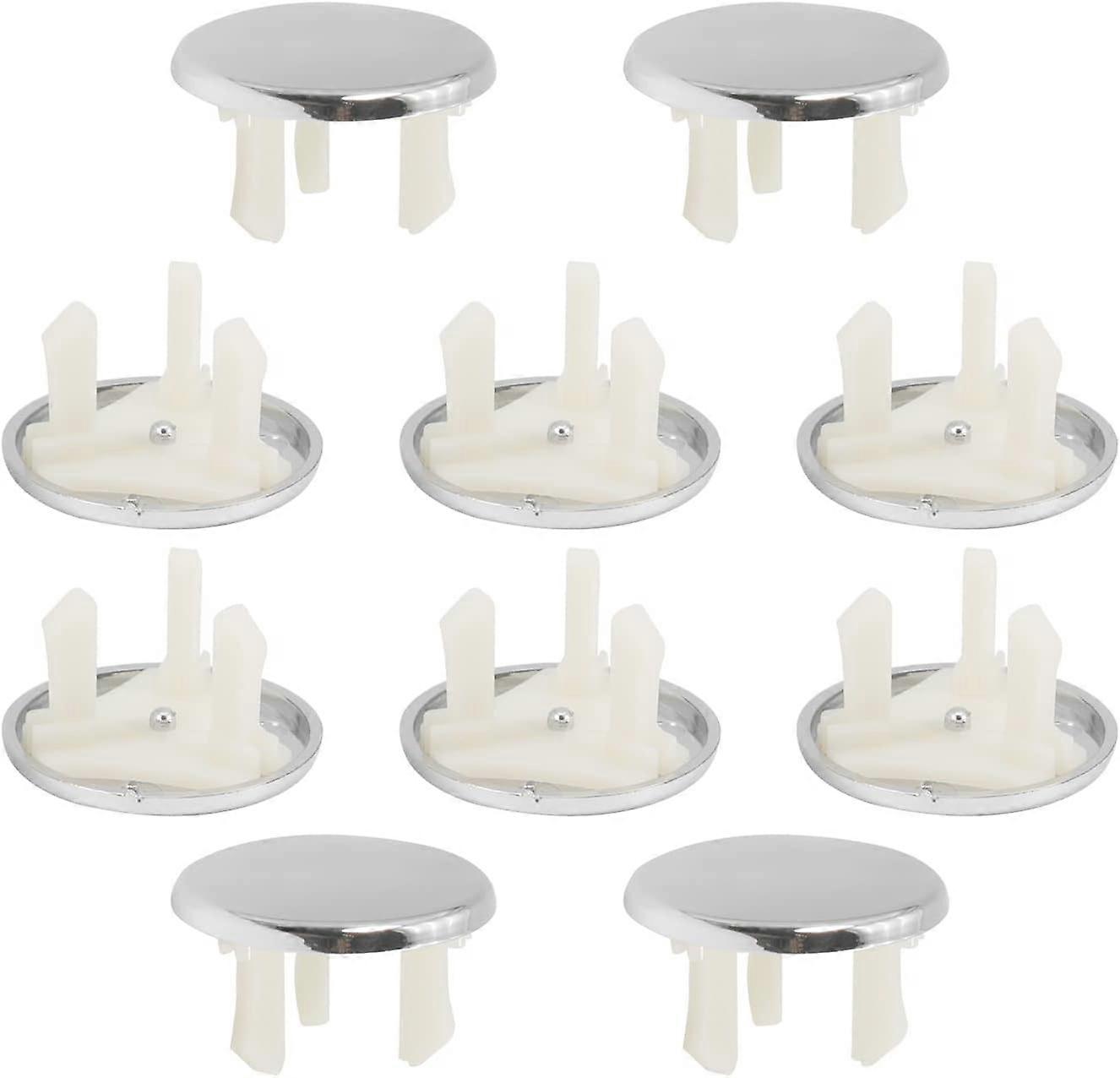 10 Pack Plastic Kitchen Sink Overflow Covers, Single Layer Snap-on Ring, Replacement Drain Cover