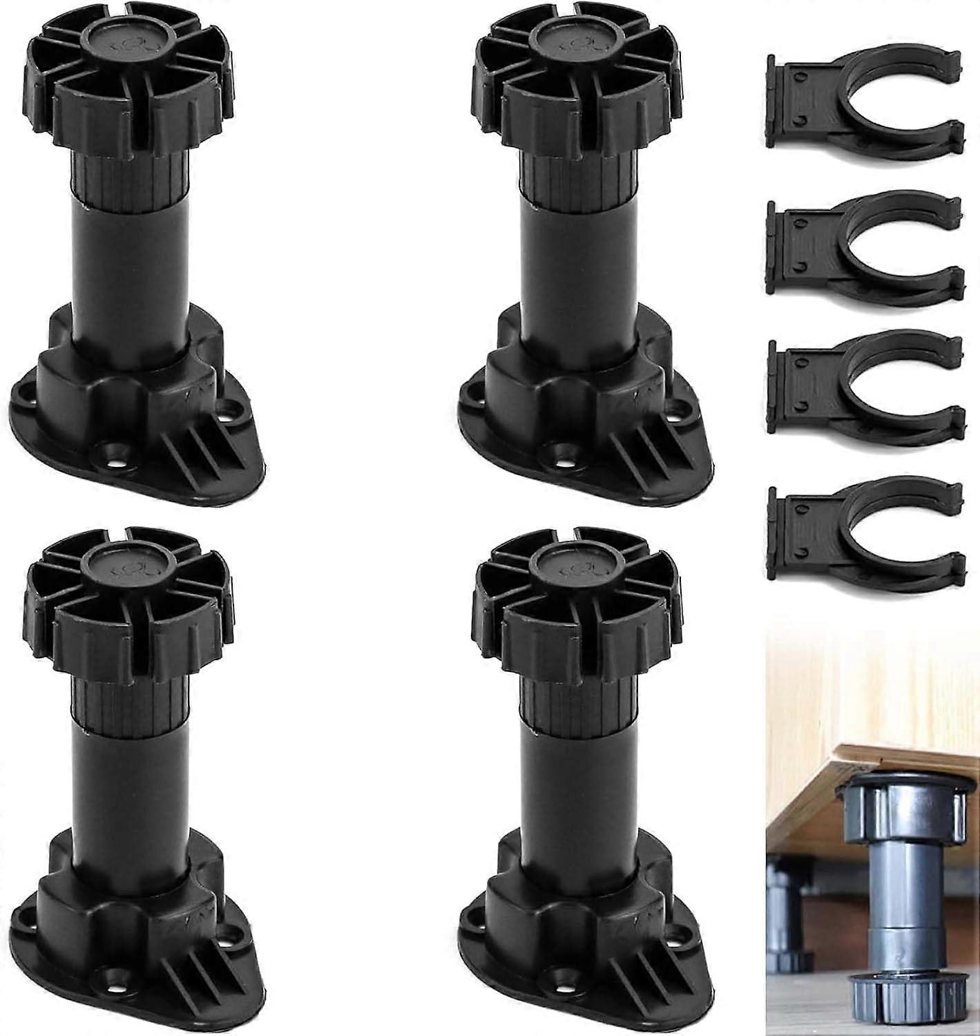 4-piece furniture leg set, adjustable plastic