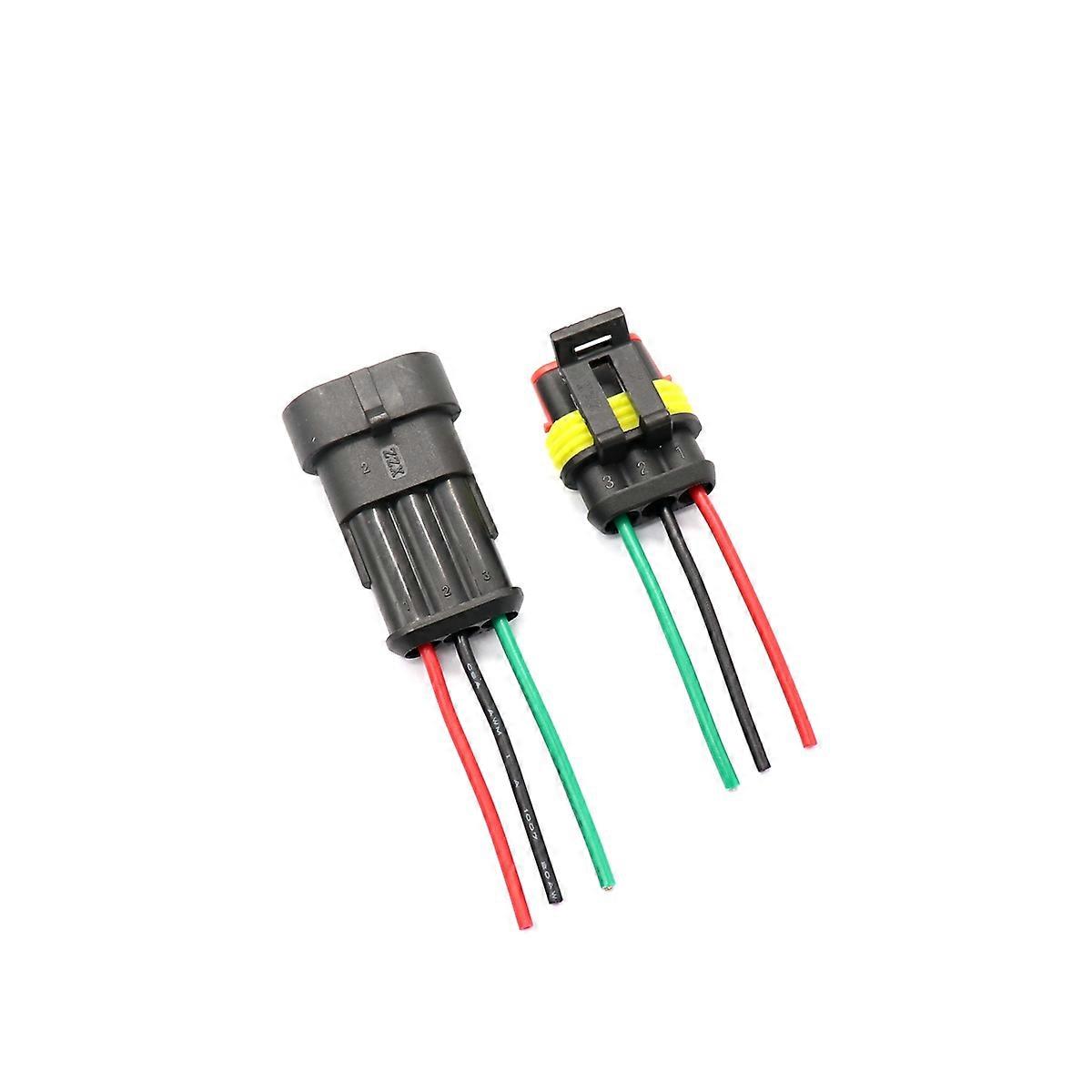 Waterproof Automotive Cable Connectors 3-Pin Electrical Wires for Automobile Wiring 5 Pairs