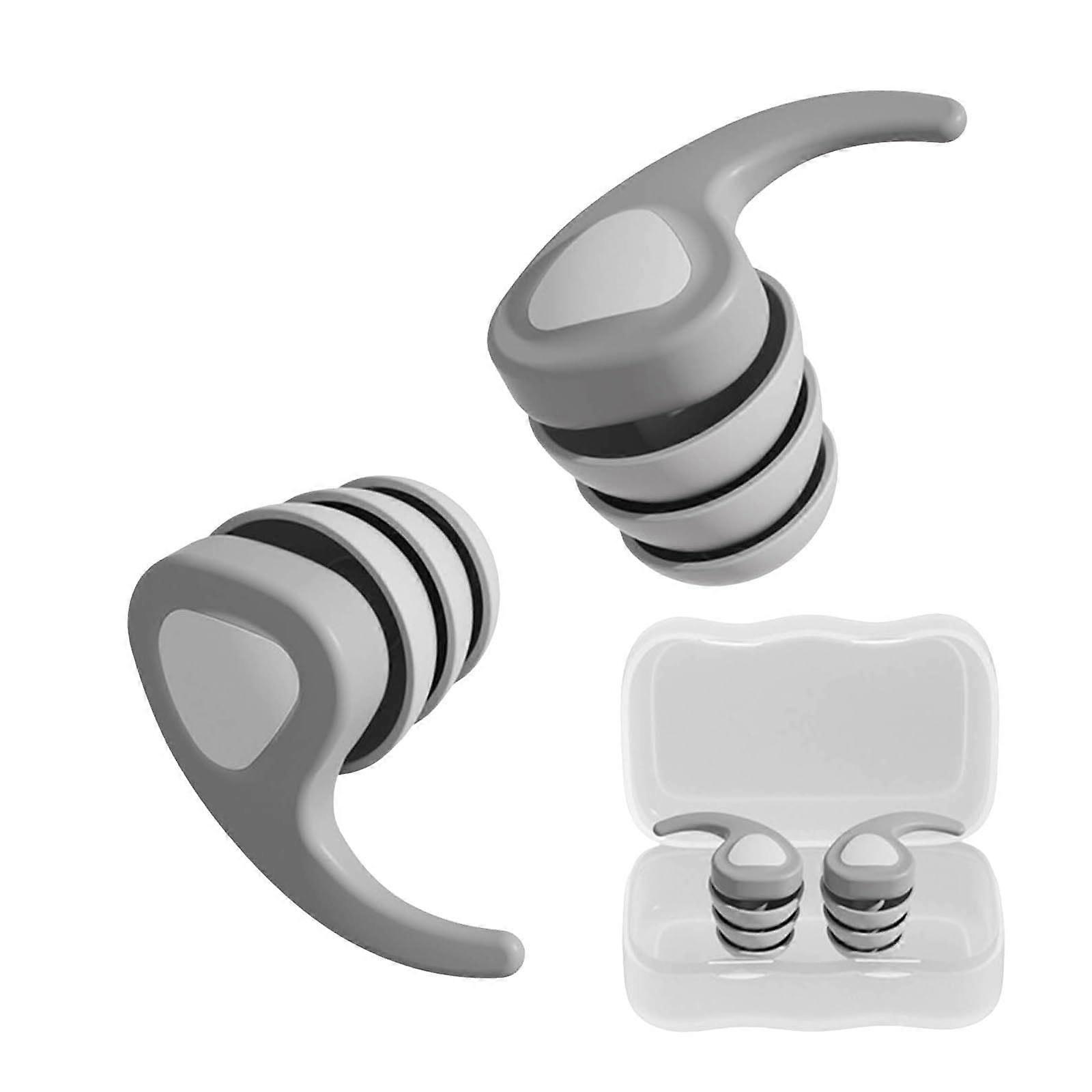 THREE Silicone Earplugs for Noise Reduction Giant Swan For 6 Adults Grey 1 piece (1 pack)