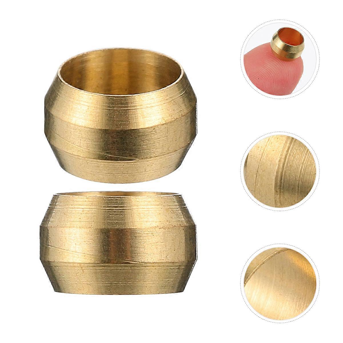 Brass Reducing Pipe Fitting Bushings Long-term Usage Moisture Resistance 0.8x0.5cm Golden 25Pcs