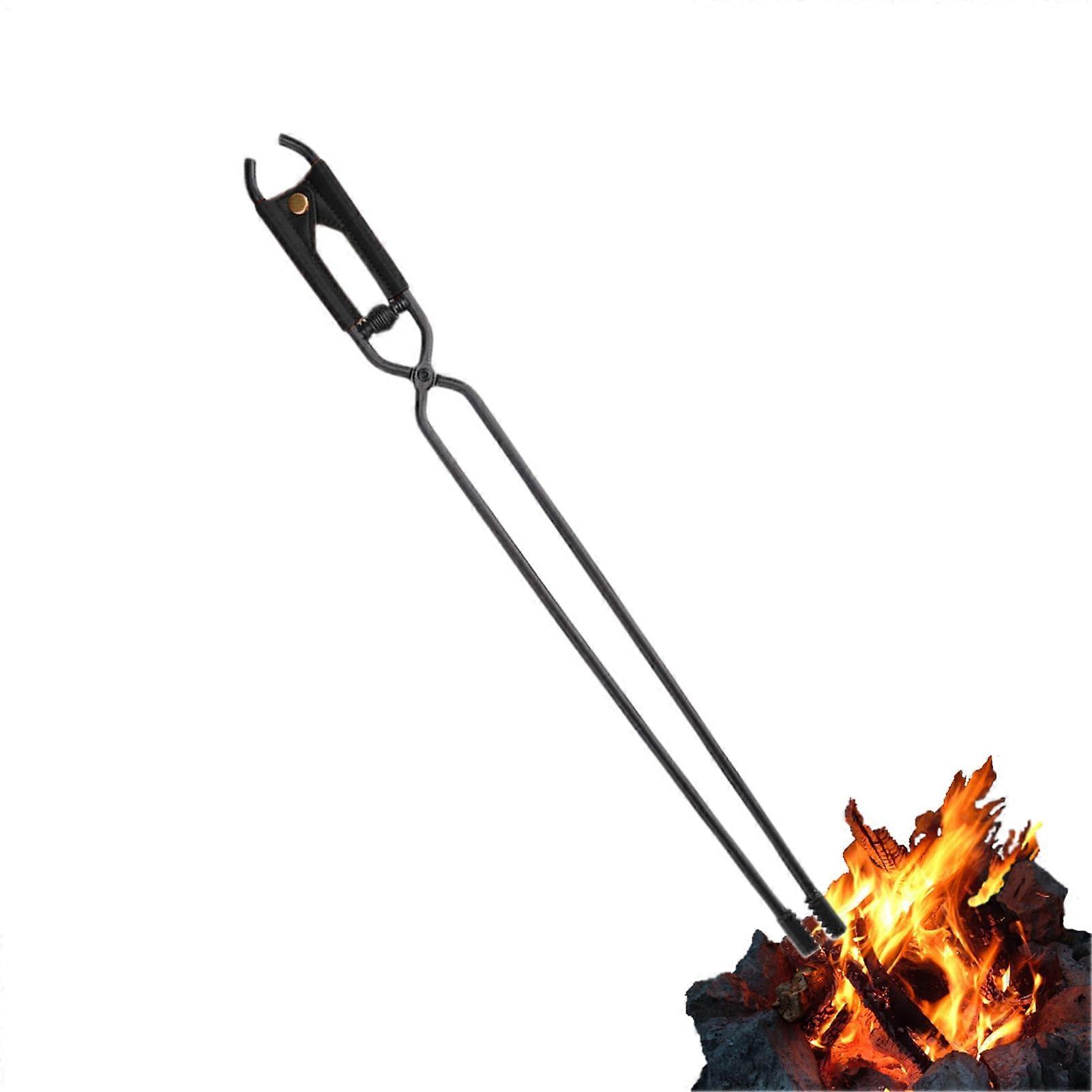 fireplace tongs, sturdy steel log grabber, rustresistant, handling