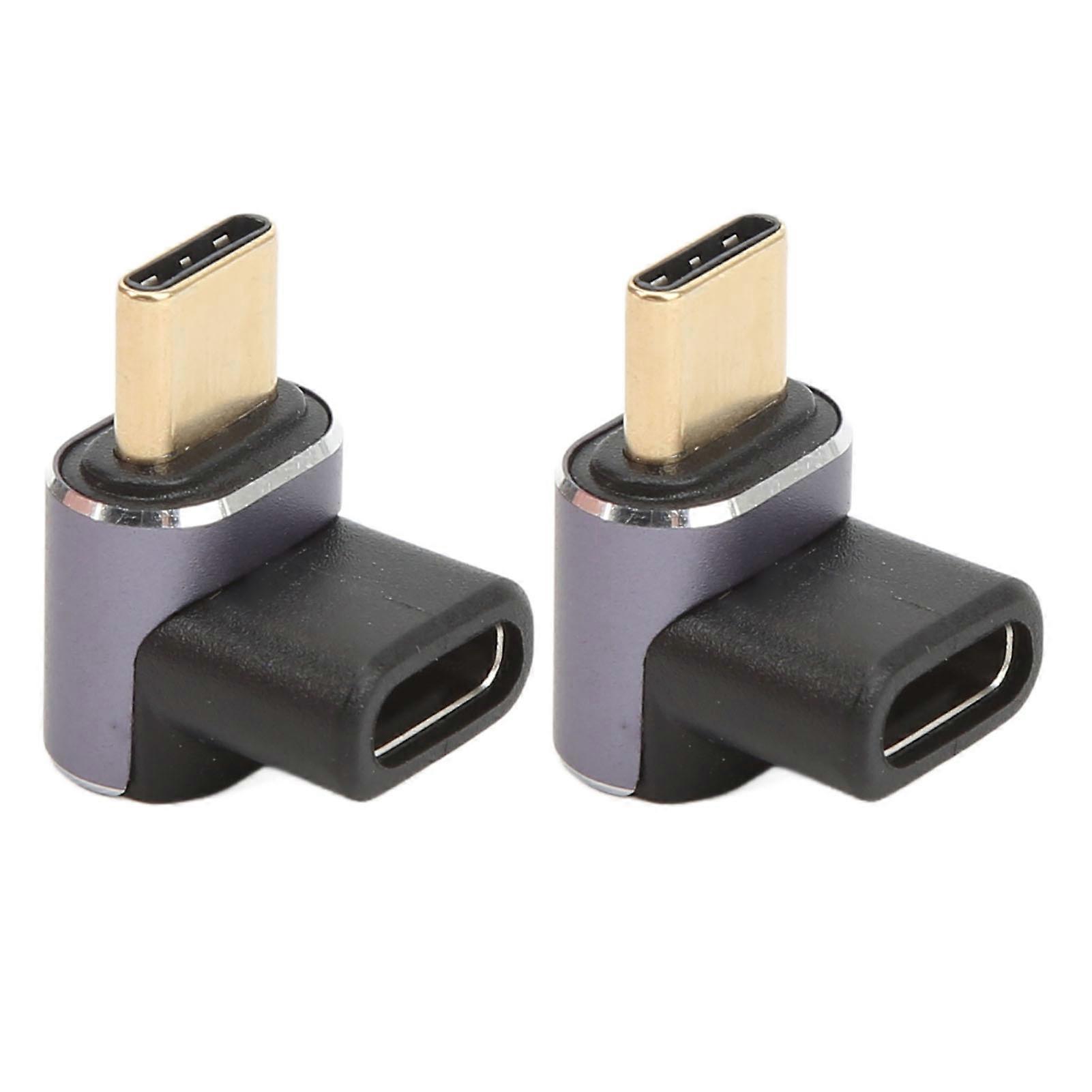 USB C Male to Female 90 Degree Adapter 40Gbps 100W Aluminum Alloy Right Angle USB C Adapter for Transmission and Charging