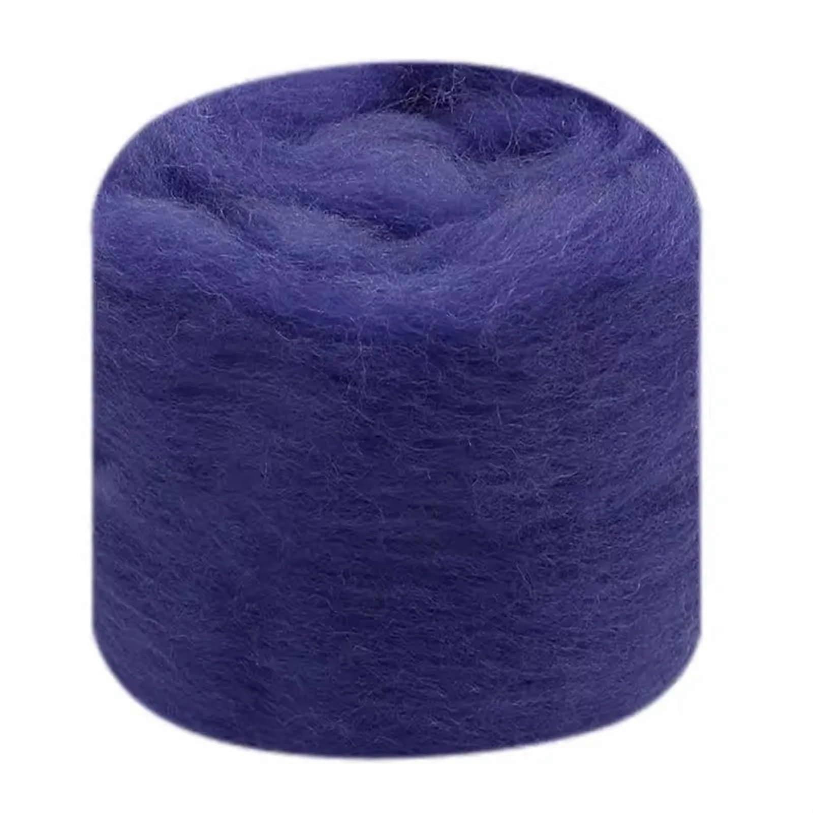 Wool for Needle Felting, Purple Hand-Dyed Natural Wool Roving, 12.50g for Beginners, Mixed Fiber Wool