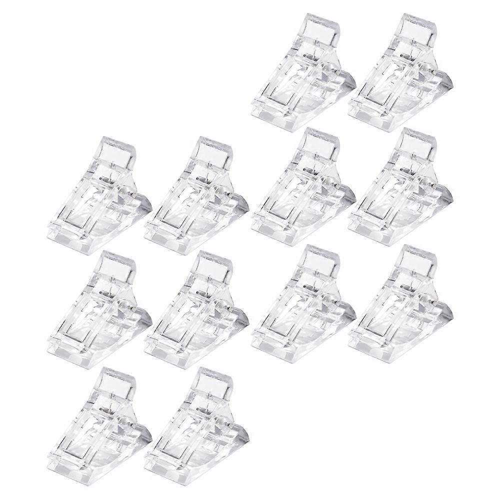 Mini Clips Manicure Fixing Clamp Transparent For Home Diy Use 3.6x3cm Professional Technology 12Pack