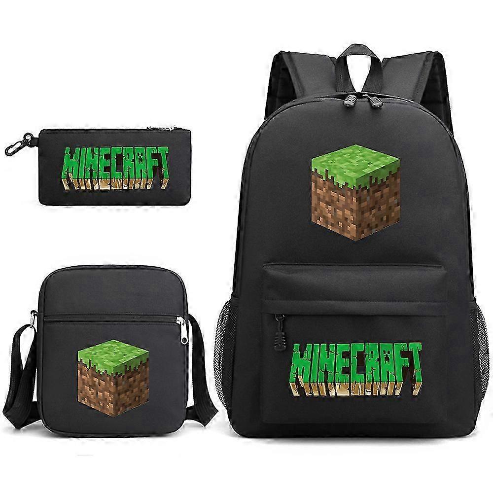 Minecraft School Bag Backpack Pencil Case Shoulder Bag Three-piece Set _20