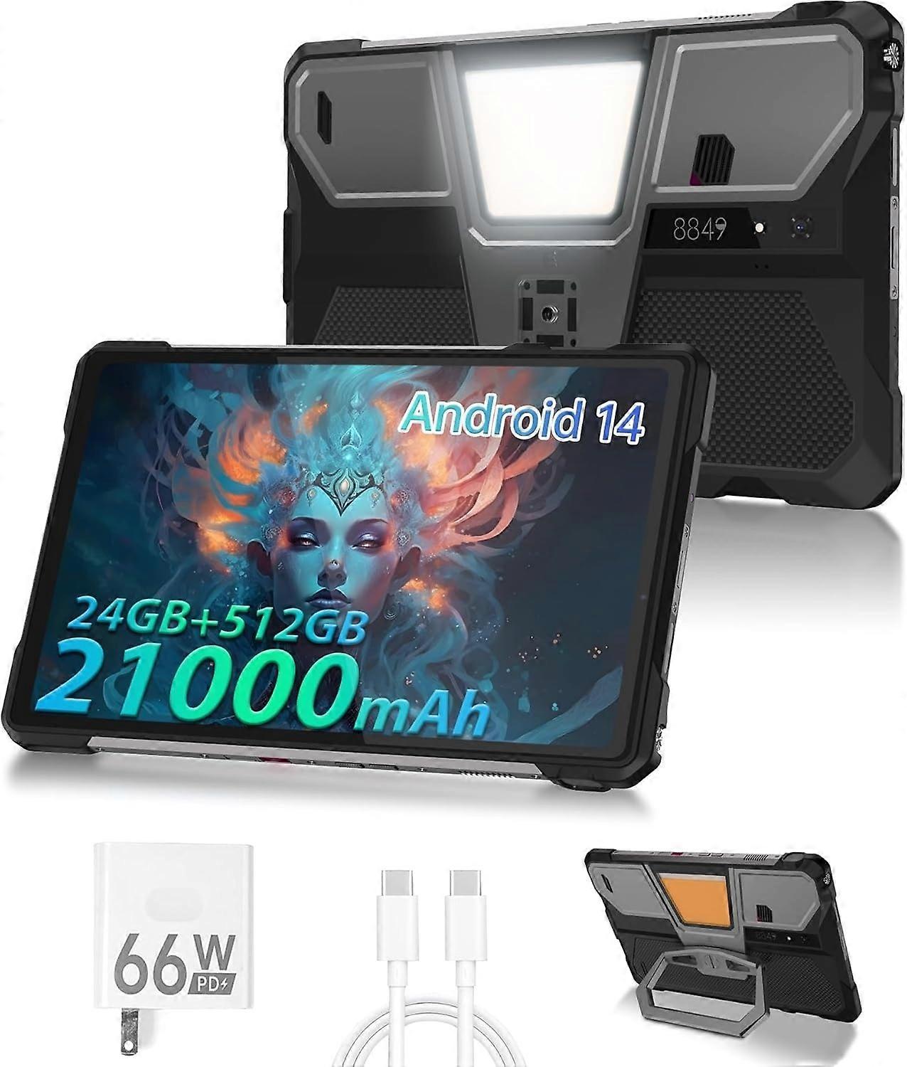 8849 Tank Pad E Tablet Android 14, Dual 4G 10.95'' Rugged Projector Tablet 24GB RAM, 21000mAh