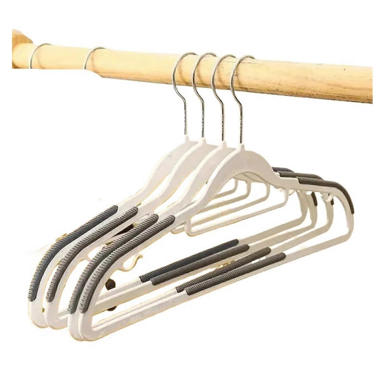 Suit Hangers 10 Pieces Multifunctional Non-Slip Hangers Black/Orange/Gray for Bedroom and Wardrobe