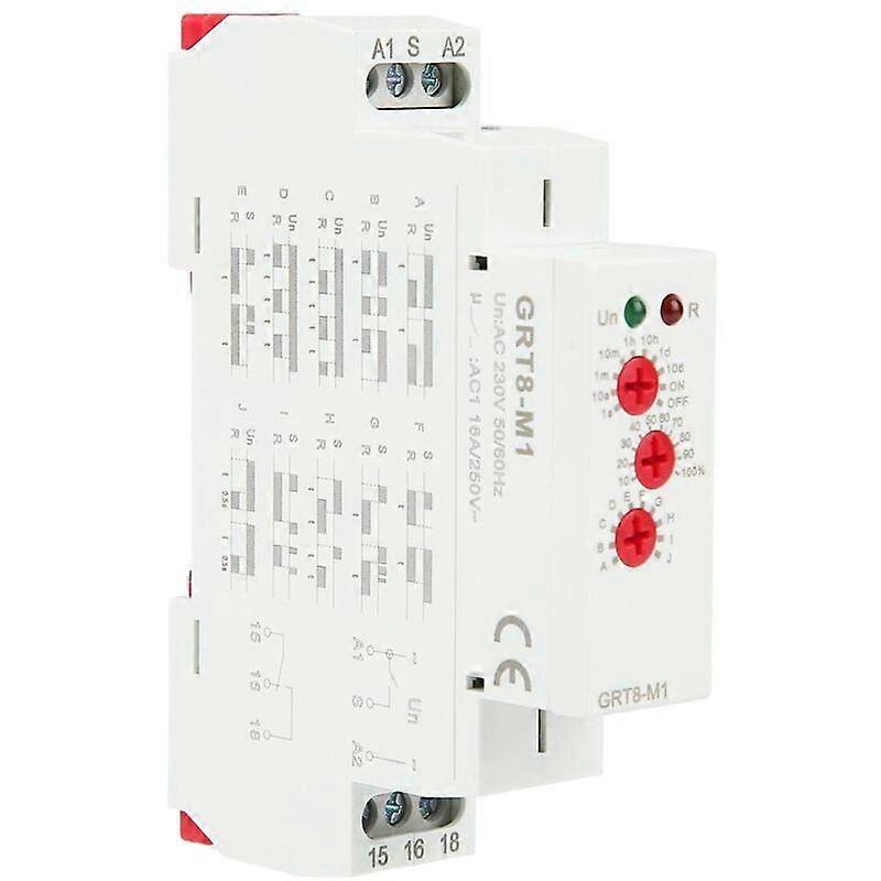 GRT8M1 Time Delay Relay Switch - DIN Rail Mount with LED Indicators (AC 220V) hwy