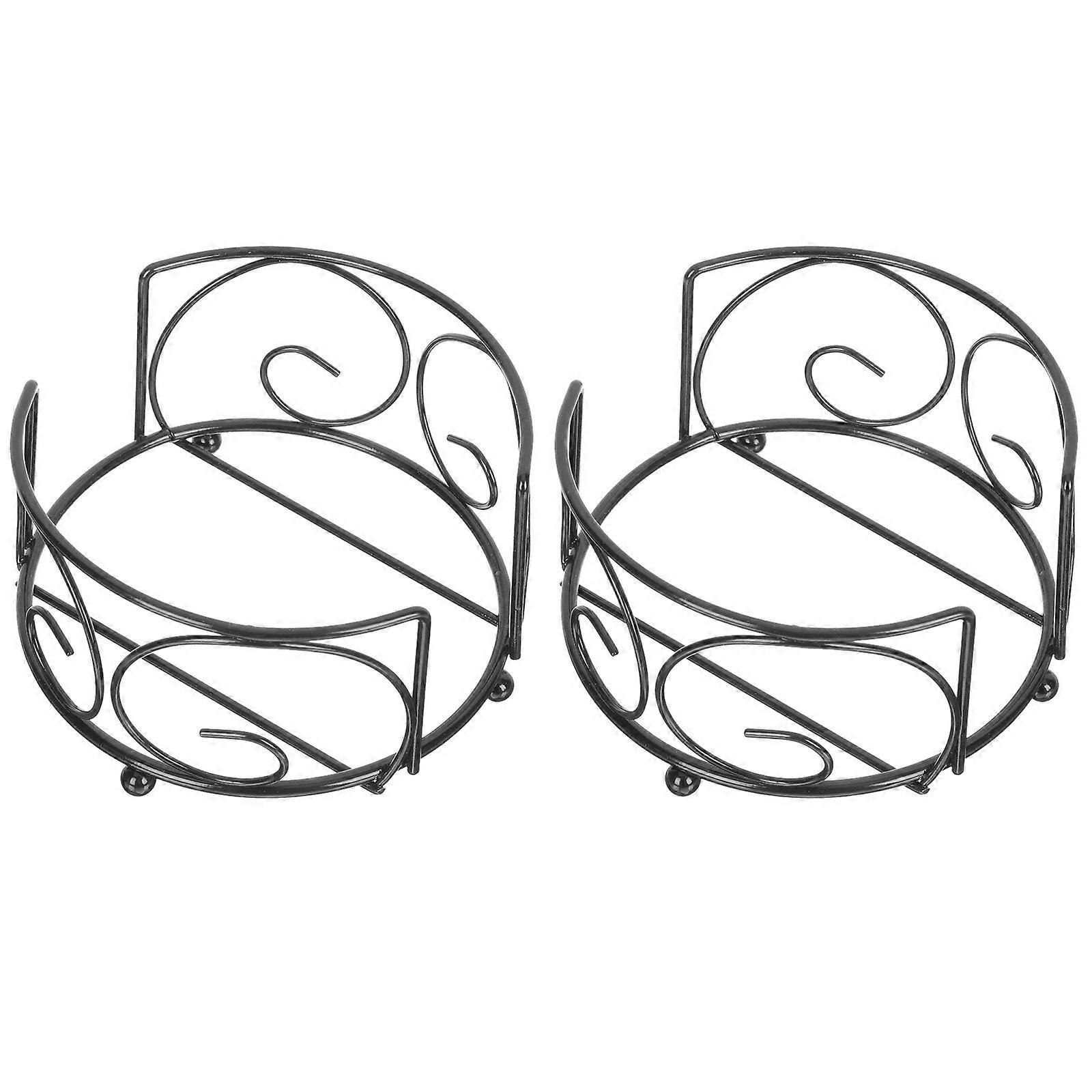 Iron Coaster Stand Multi-Functional Coaster Rack Insulation Organizing Shelf Compact Design 4.4X4.4X2.2in 2Pcs