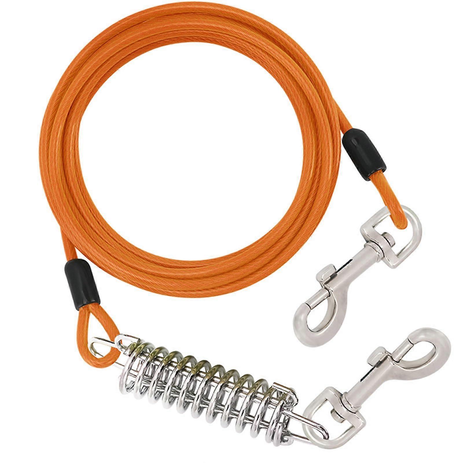 300 cm Dog Tethering Rope, Flexible Outdoor Dog Leash with Shock Absorbing Spring, Color 3