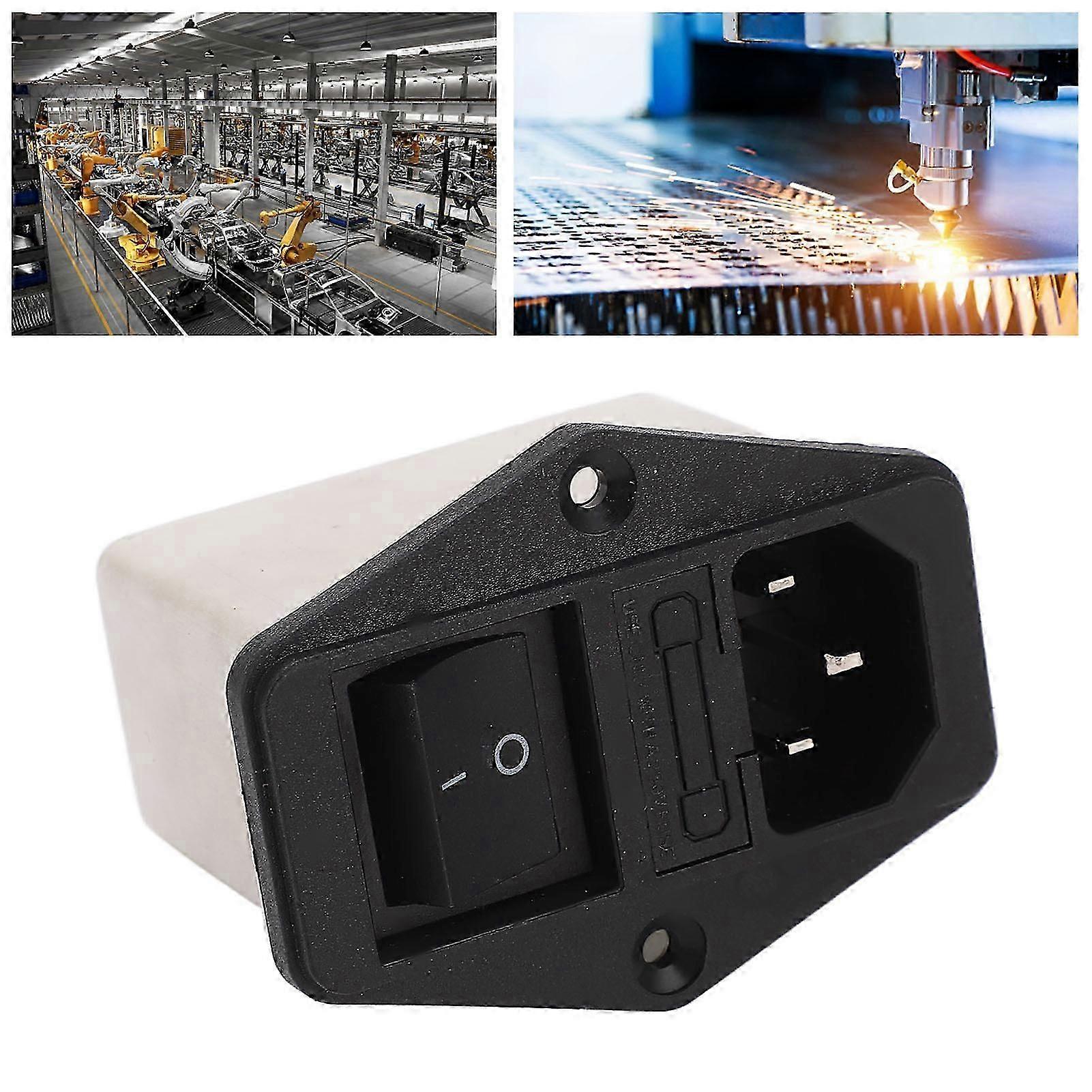 Rocker Switch Power Socket AC 115V 250V IEC Inlet Module Plug with Fuse for Equipment