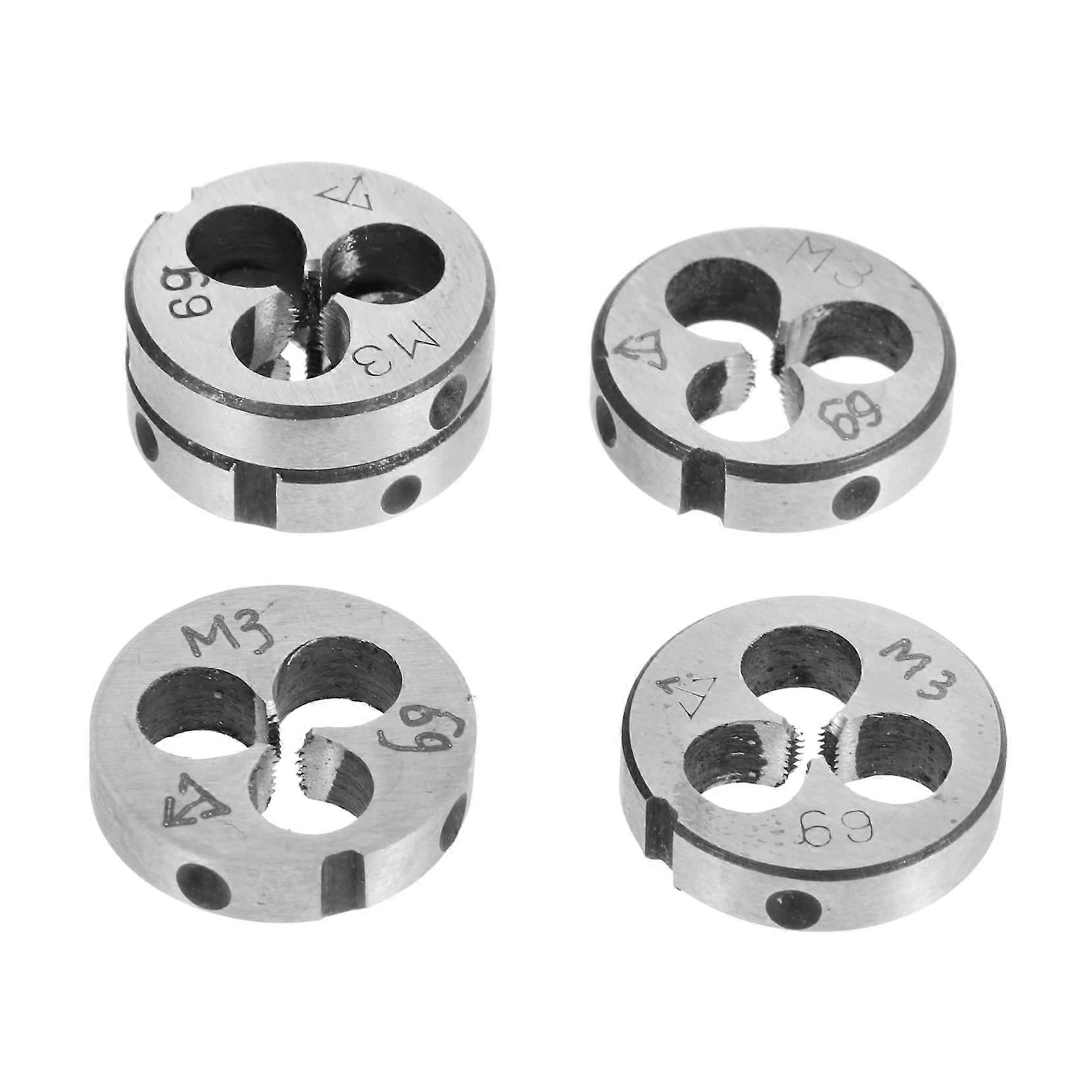 Round Thread Die, 5-Piece Set, Precise External Thread Cutting Tool For Cast Iron Hand Machining