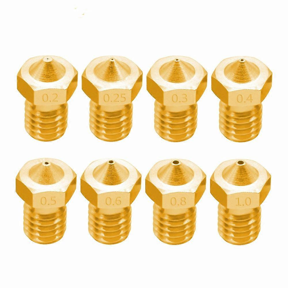 (New) 8 PCS Bugatti 3D Printer Accessories E3D-V5 V6 Nozzle M6 Thread Consumables Hot Nozzle, Size:1.75/1.0mm