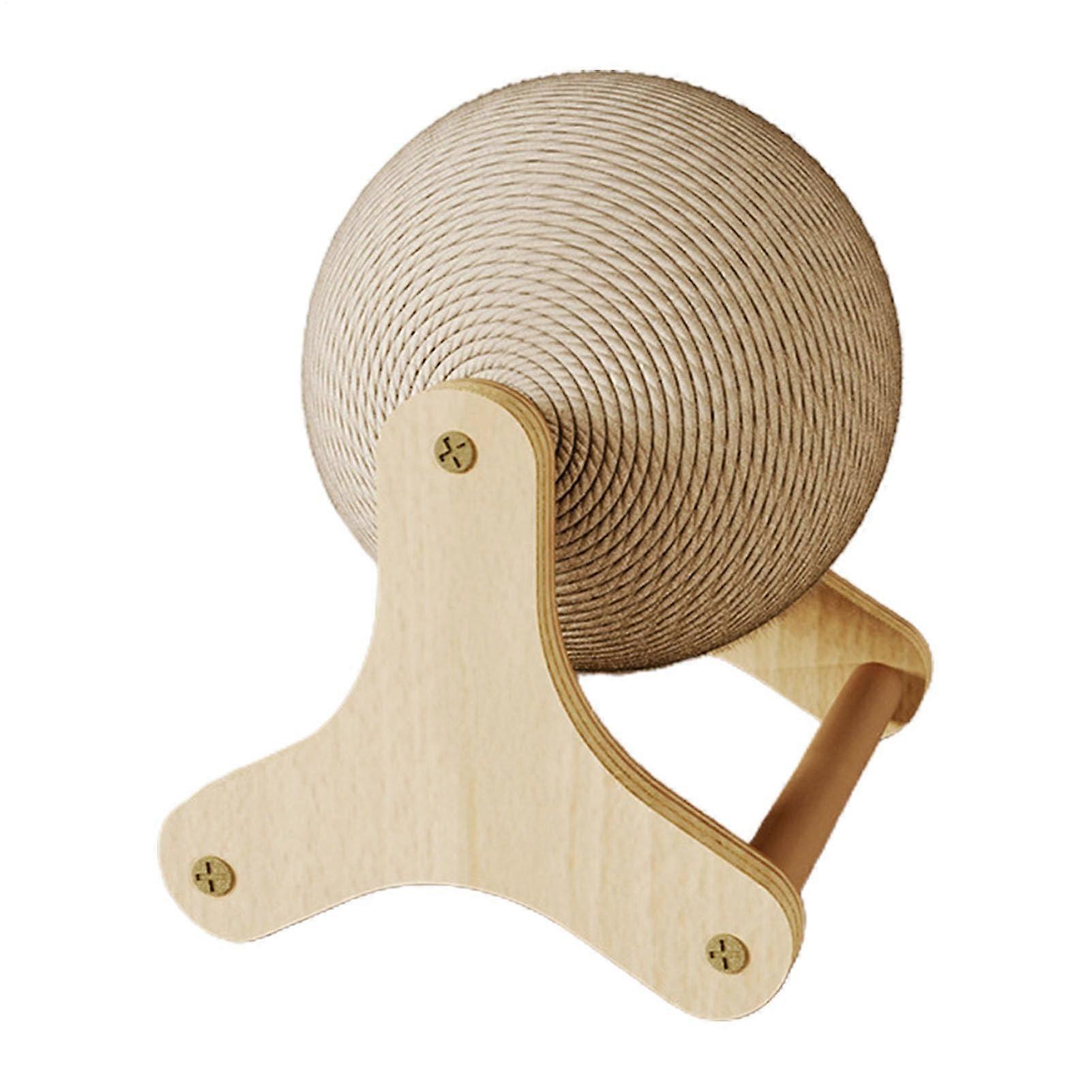Cat Scratcher Toy - Sisal Scratch Roller Ball with Holder, Sturdy Base, Non-Skid, Durable Materials, Windmill Model