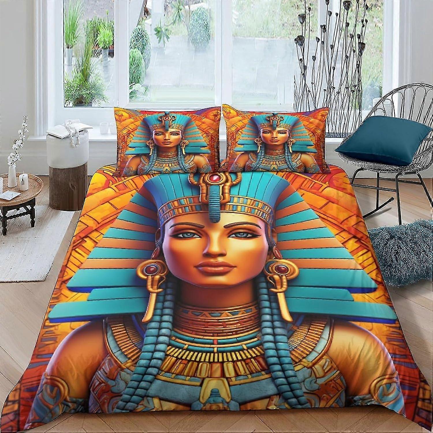 Conjunto de Capa de Edredom com Impressão Digital Tridimensional 3D, 3 Peças, Capa de Colcha de Arte Grega com Fecho de Zíper, Microfone Macio