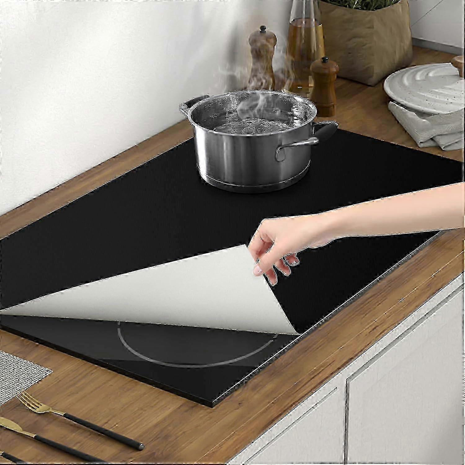 Large Silicone Induction Cooktop Protector Mat, 20.4 In X 30.7 In Compatible with Induction Stoves