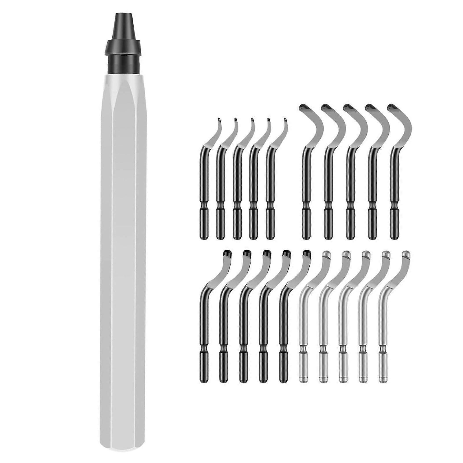 Deburring Tool with Metal Handle and 10/20 Cutter 360 Degree Rotatable Deburring Tool for Resins and Plastics Set 2