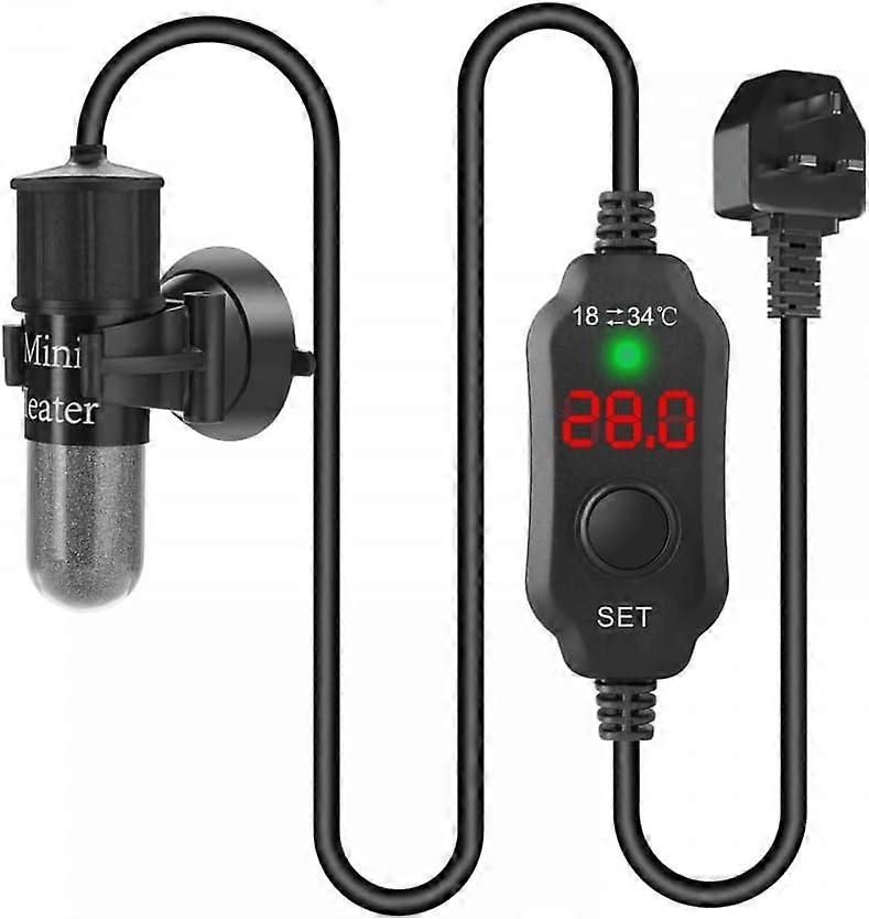 AURA Mini Aquarium Heater,20W Small Submersible Heater, W/LED External Temperature Controller  Thermostat  Explosion Proof for 5 L Water