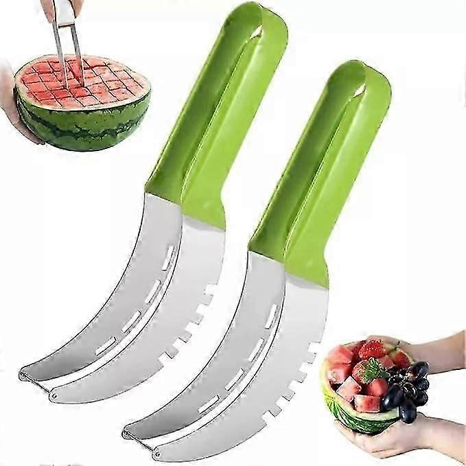 Fruit Slicing Cutter and Server - Watermelon Slicing Tool with Steel Core Cutting Utensil