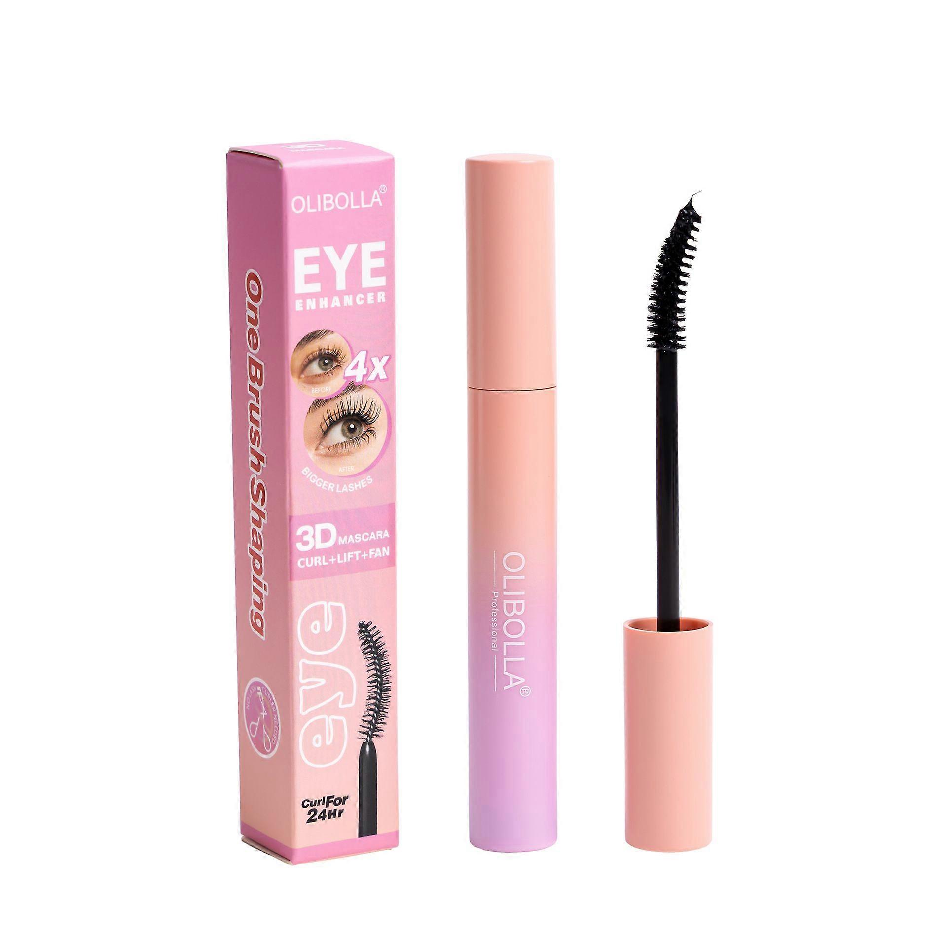 Eye Enhancer, Berry Brown, 3D Mascara, Curved Fiber Brush, Plant-Based Lifting Wax, For All Lash Types, 24-Hour Wear, Transfer-Proof, Flake-Free