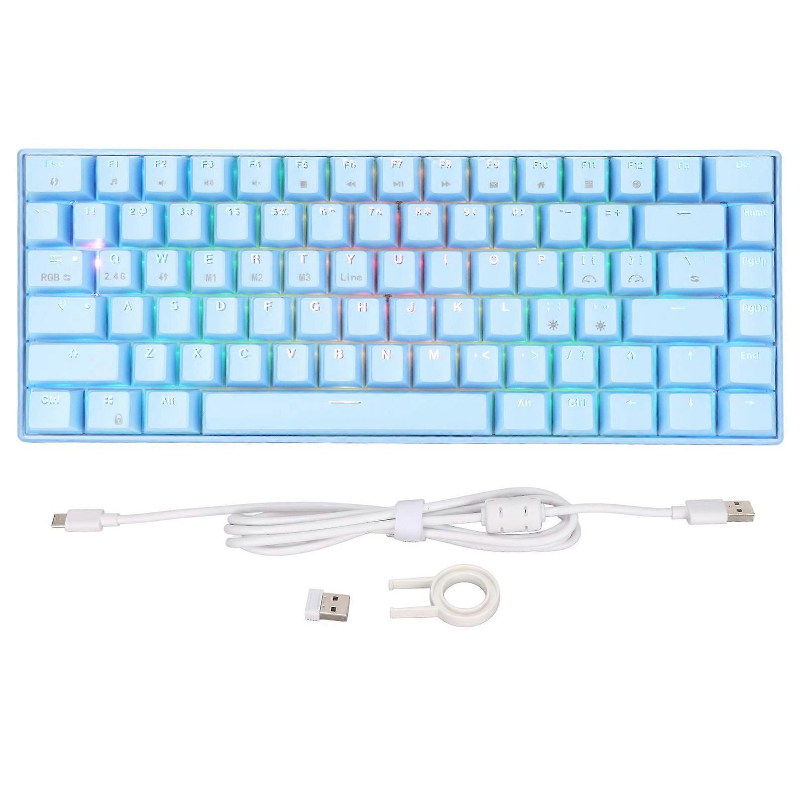 Mechanical 82 Keys RGB Three Modes Support Wireless 2.4G BT3.0 Ergonomic 1800mAh Battery Wired Keyboard