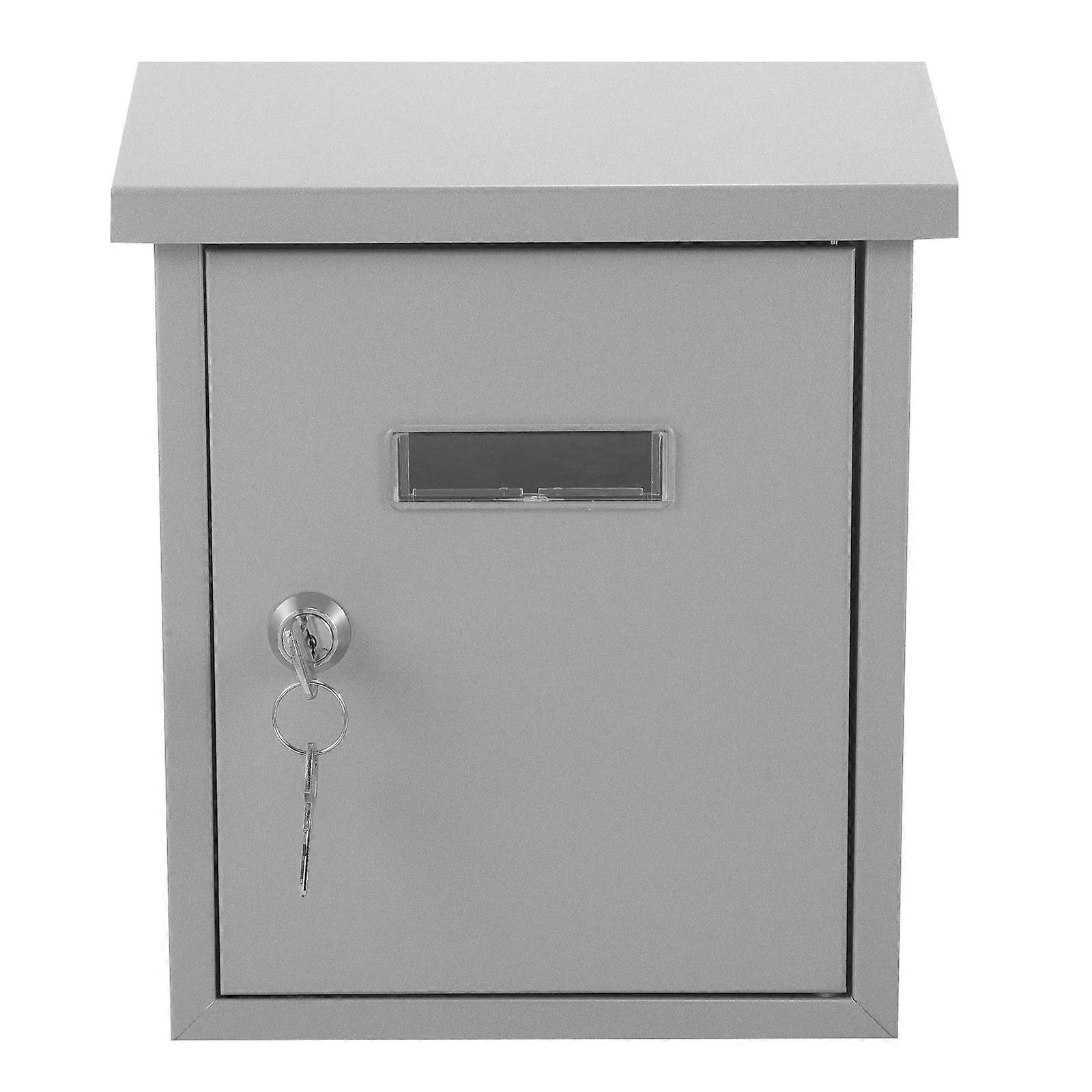 Vintage Post Box Metal Mailbox Wall Mounted For Home Use Silver 10×7.5×2.4in Mail Storage 1Pack