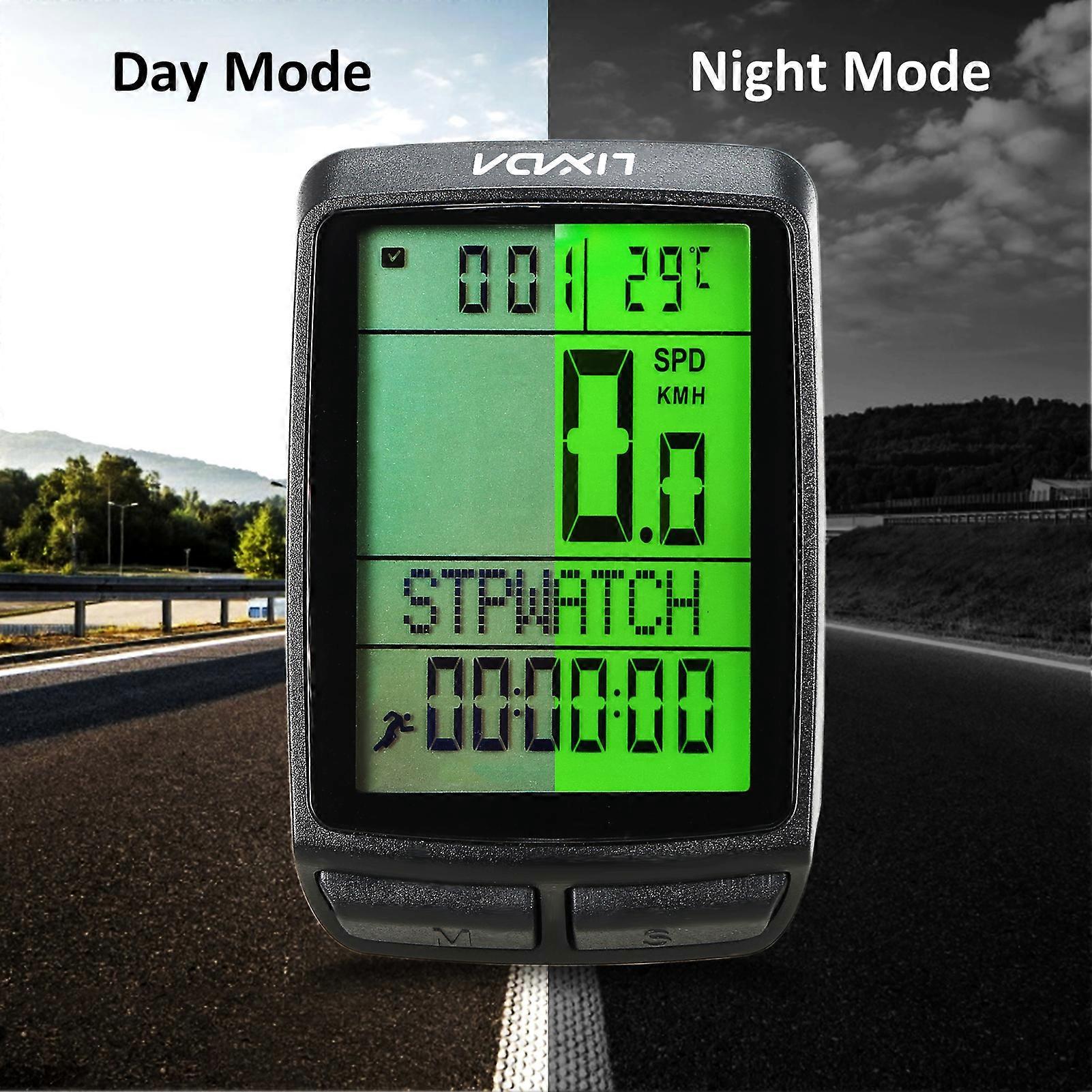 Lixada Wireless Bike Cycle Computer Bicycle Speedometer Odometer with LED Backlight