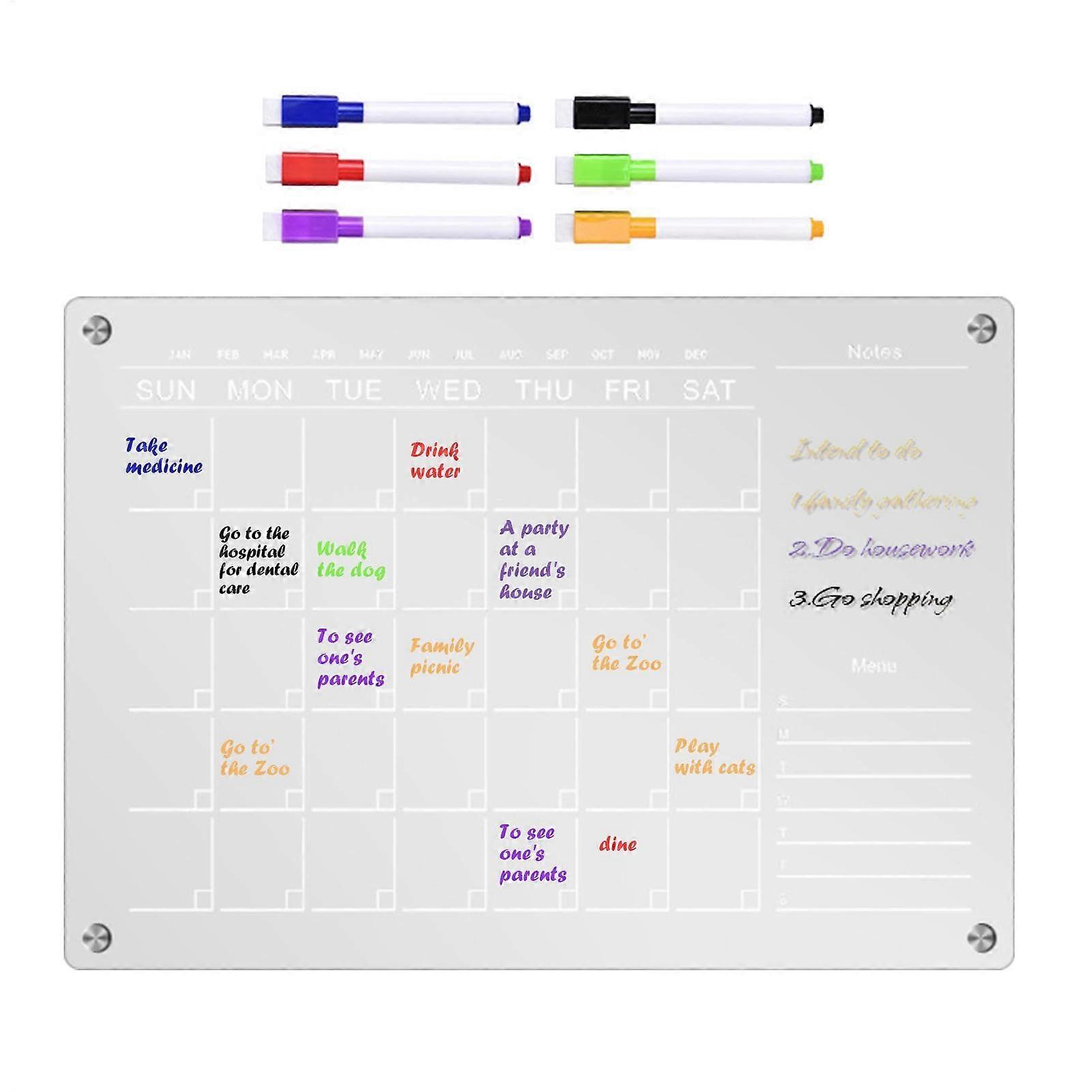 PlanNote message board, transparent acrylic magnetic whiteboard, clear monthly planner