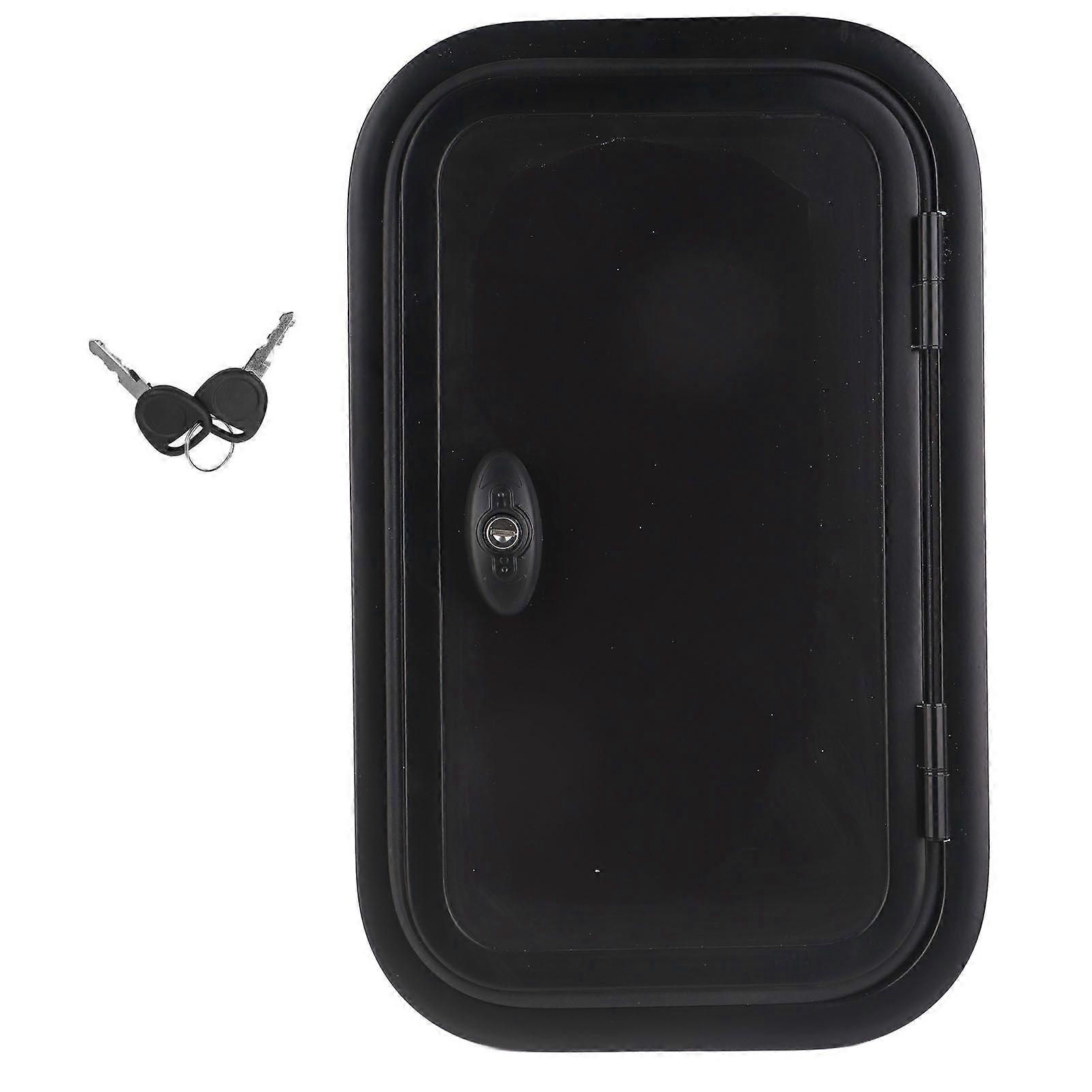 RV Baggage Door Black Heavy Duty Square Rounded Corners RV Baggage Door With Flat Lock and Keys for Camper