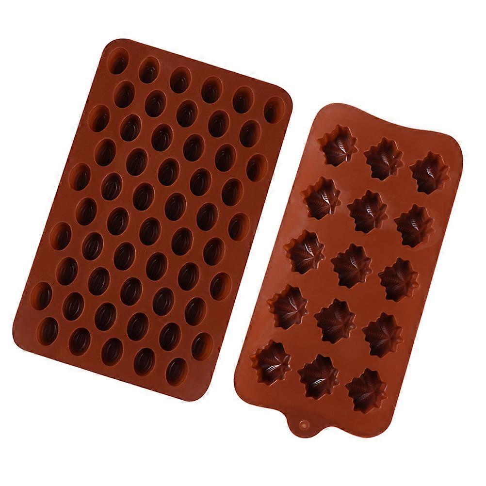 2pcs Silicone Chocolate Molds, Maple Leaf Shape, Non Stick Baking Mold for Home Kitchen Desserts, Jelly, Candy, DIY Baking Gift
