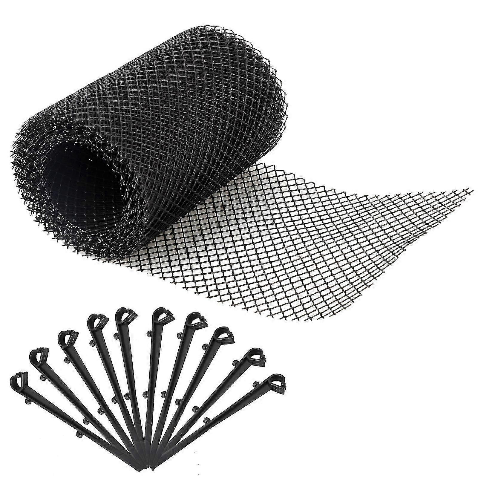6M Gutter Guard Mesh System with 10 Ground Nails - Leaf & Debris Protection Solution for Home Maintenance