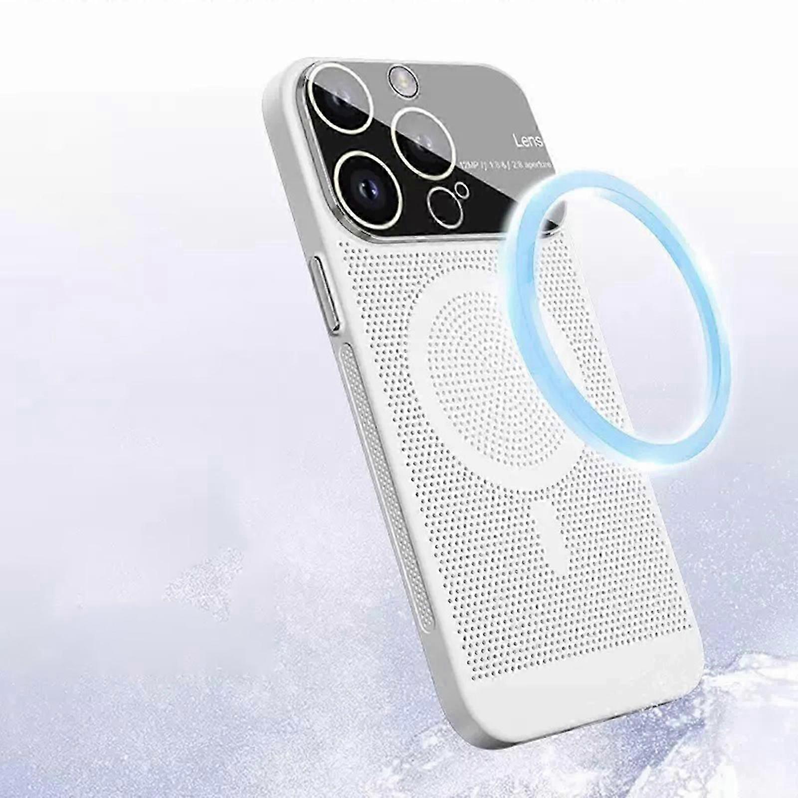 Heat Dissipation Case for iPhone 15 Pro Max/15 Ultra 6.7 Case with MagSafe Mesh Breathable Cooling Magnetic Case, Full Camera Lens Protector