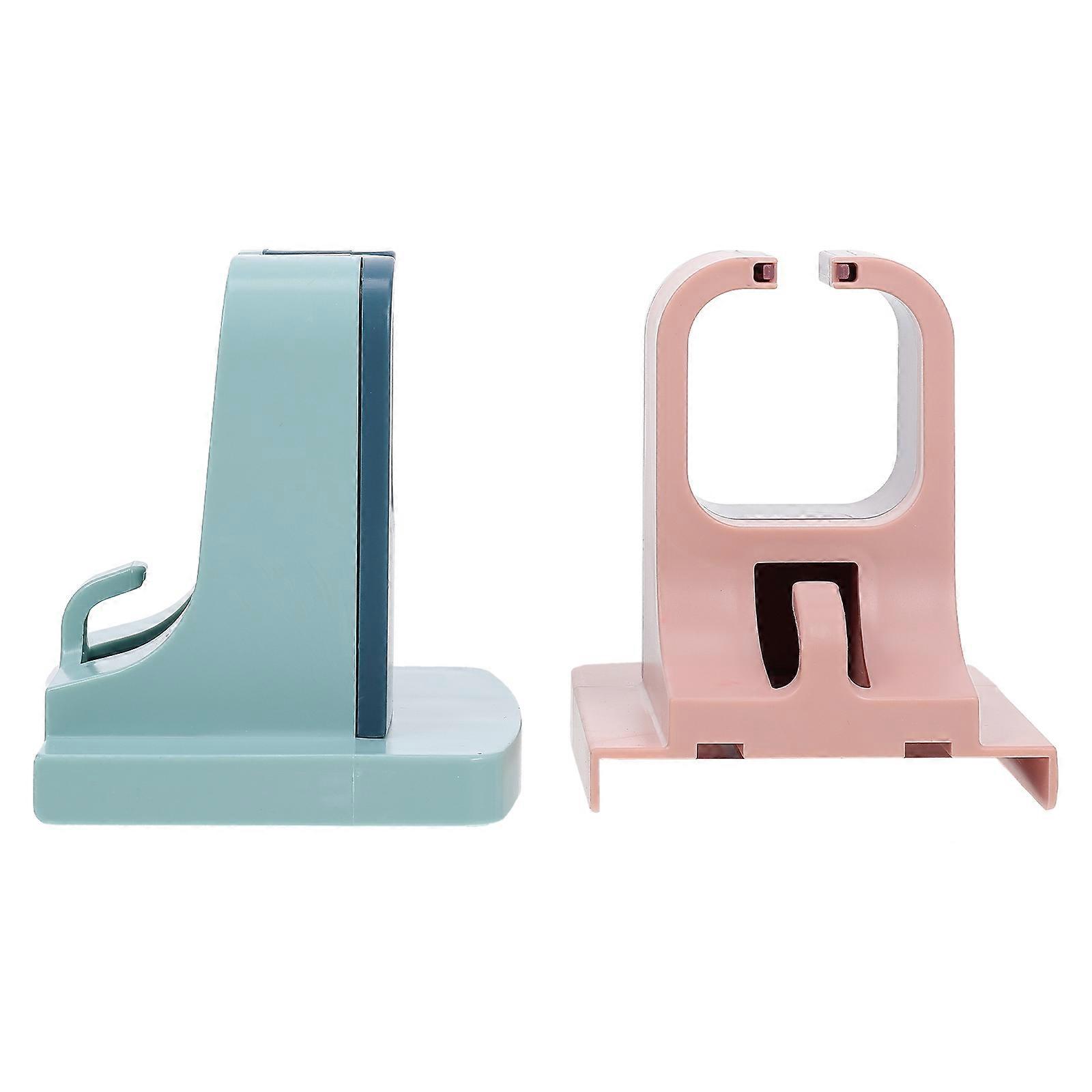 Punch Free Hair Dryer Rack Wall Mount Holder for Home Use 2Pcs Assorted Color