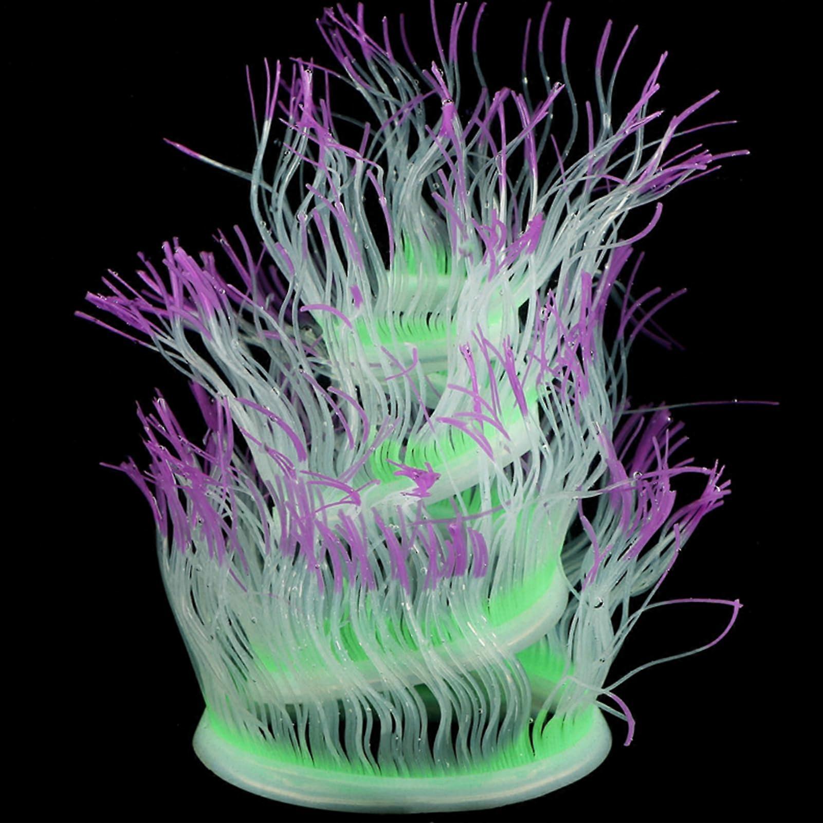 Aquarium Anemone Ornament Glow in Dark, NonToxic, Gentle on Fins, 75cm