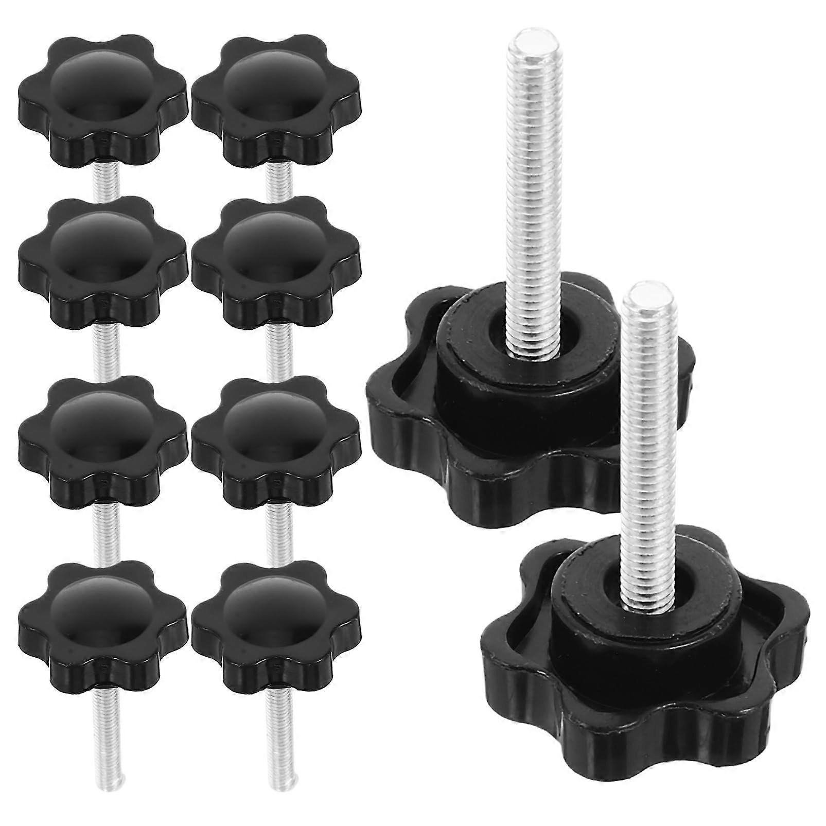 10-Pack Adjustable Black Plastic Expander Grip Knobs for Handrails, Mechanical Handles, and Bolt Nuts