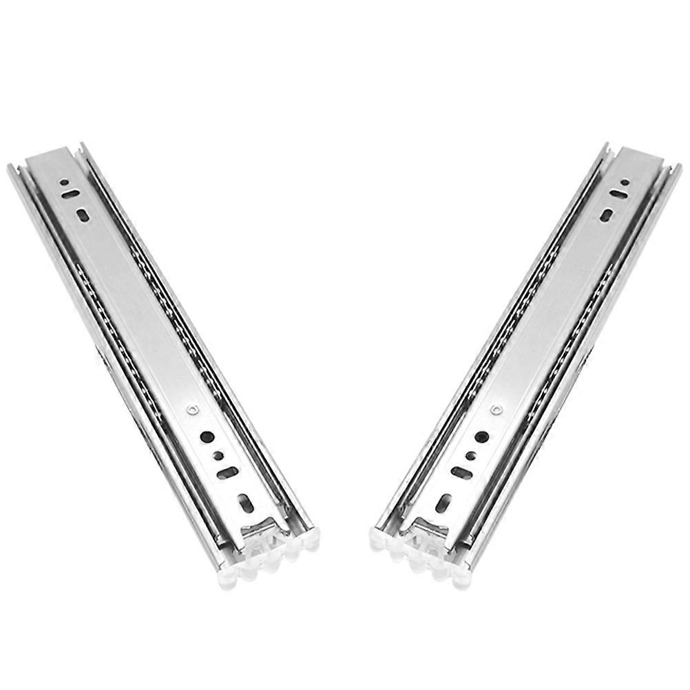 2pcs Stainless Steel Drawer Slides with Damping Buffer for Smooth Self-Close Function Silver for