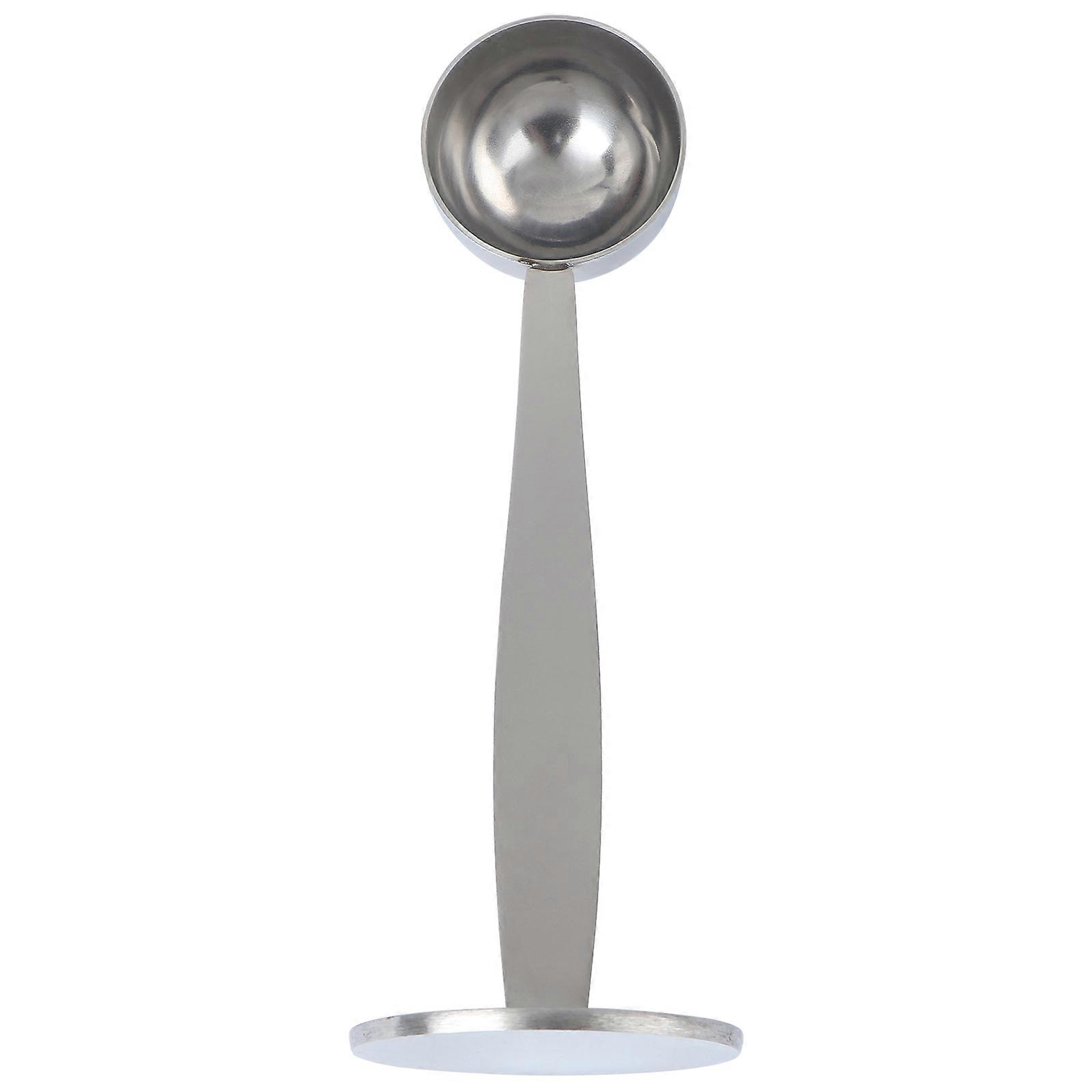 2 in 1 Stainless Steel Coffee Tamper with Spoon for Measuring and Pressing Espresso Powder at Home or Cafe 5 5 inches