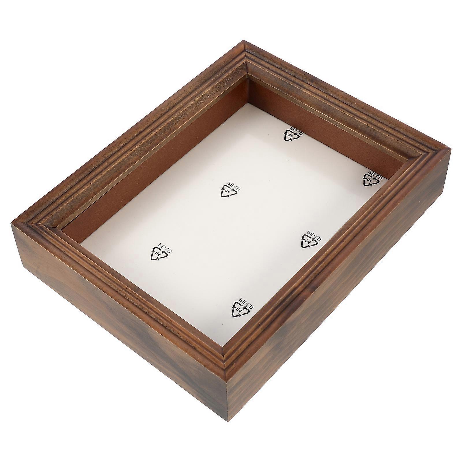 Photo Shadow Box Picture Frames Dried Flowers Art Crafts Display Square Retro Style 1Set