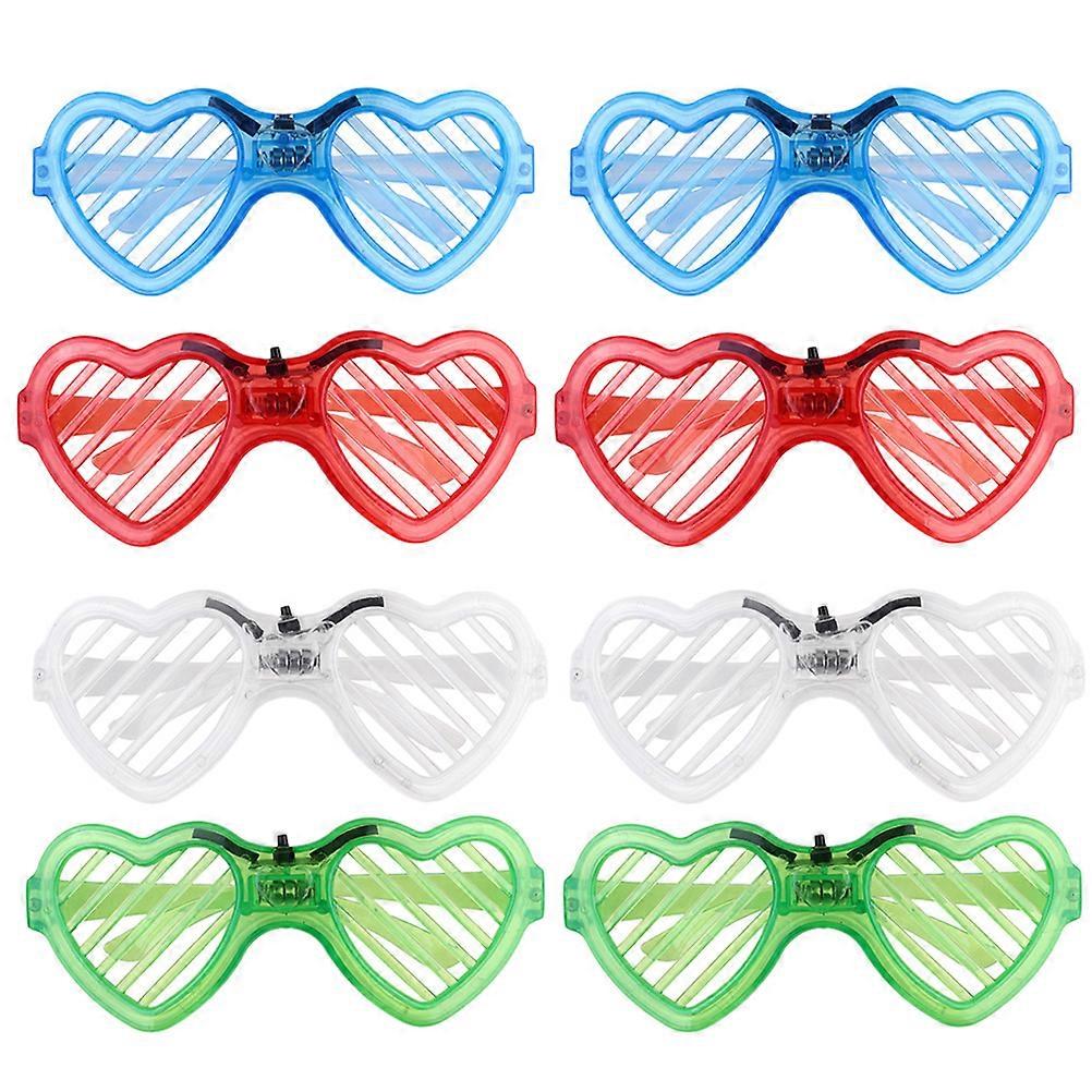 Creative Luminous Heart Shaped LED Glasses with Adjustable Switches for Decoration Assorted Color