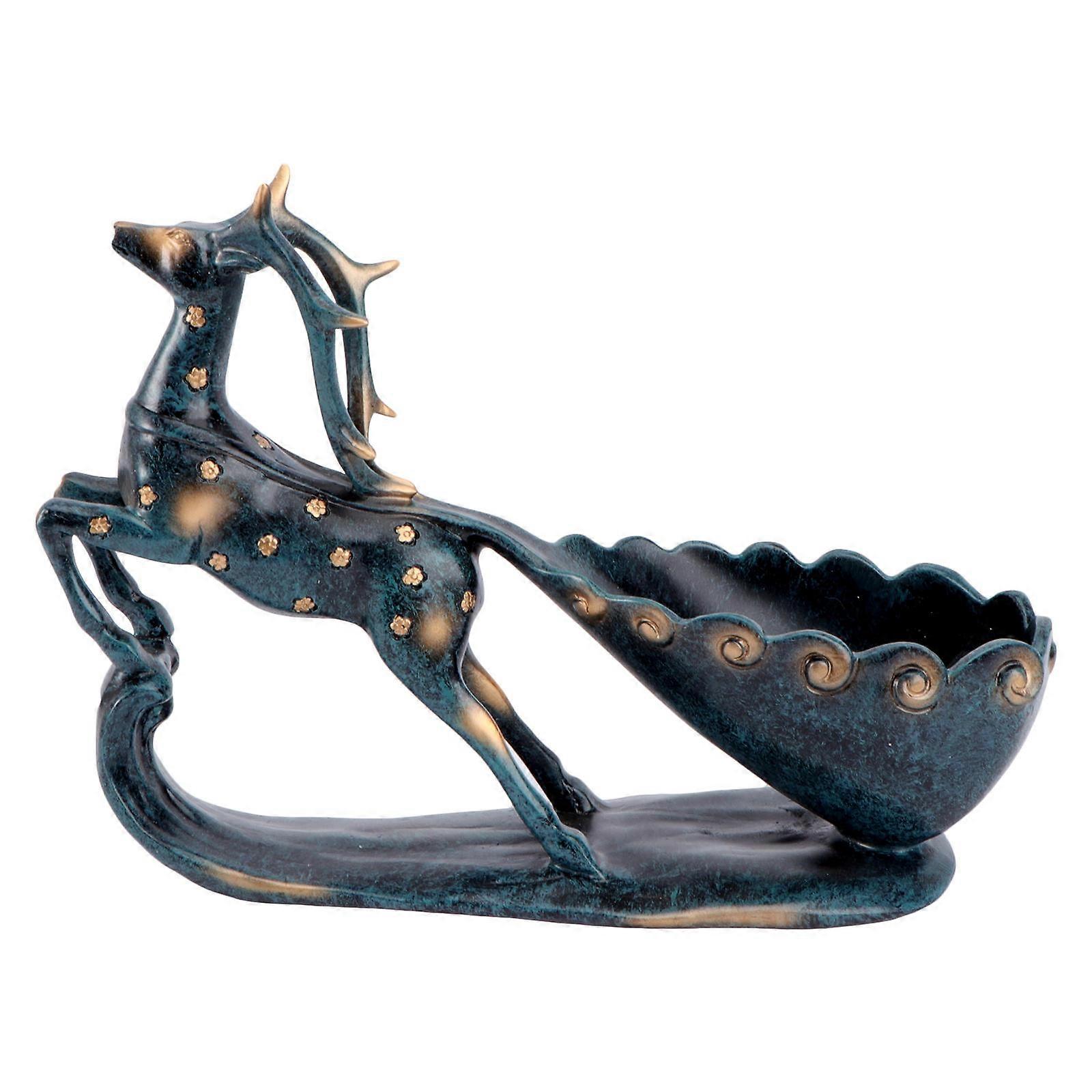 Racks Deer Shape Rack Home Adornment Blue 30X22.7CM Resin Storage 1Set