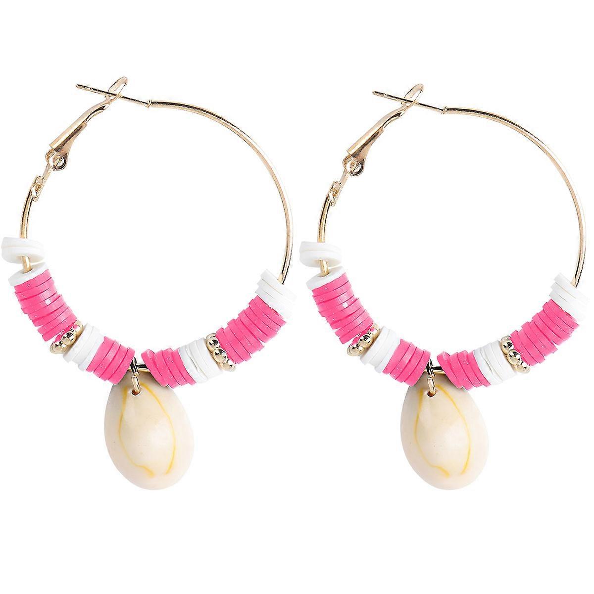 Here's a refined and appealing product description based on your input:
**1 Pair Polymer Clay Shell Earrings – Creative Round Ear Pendants for