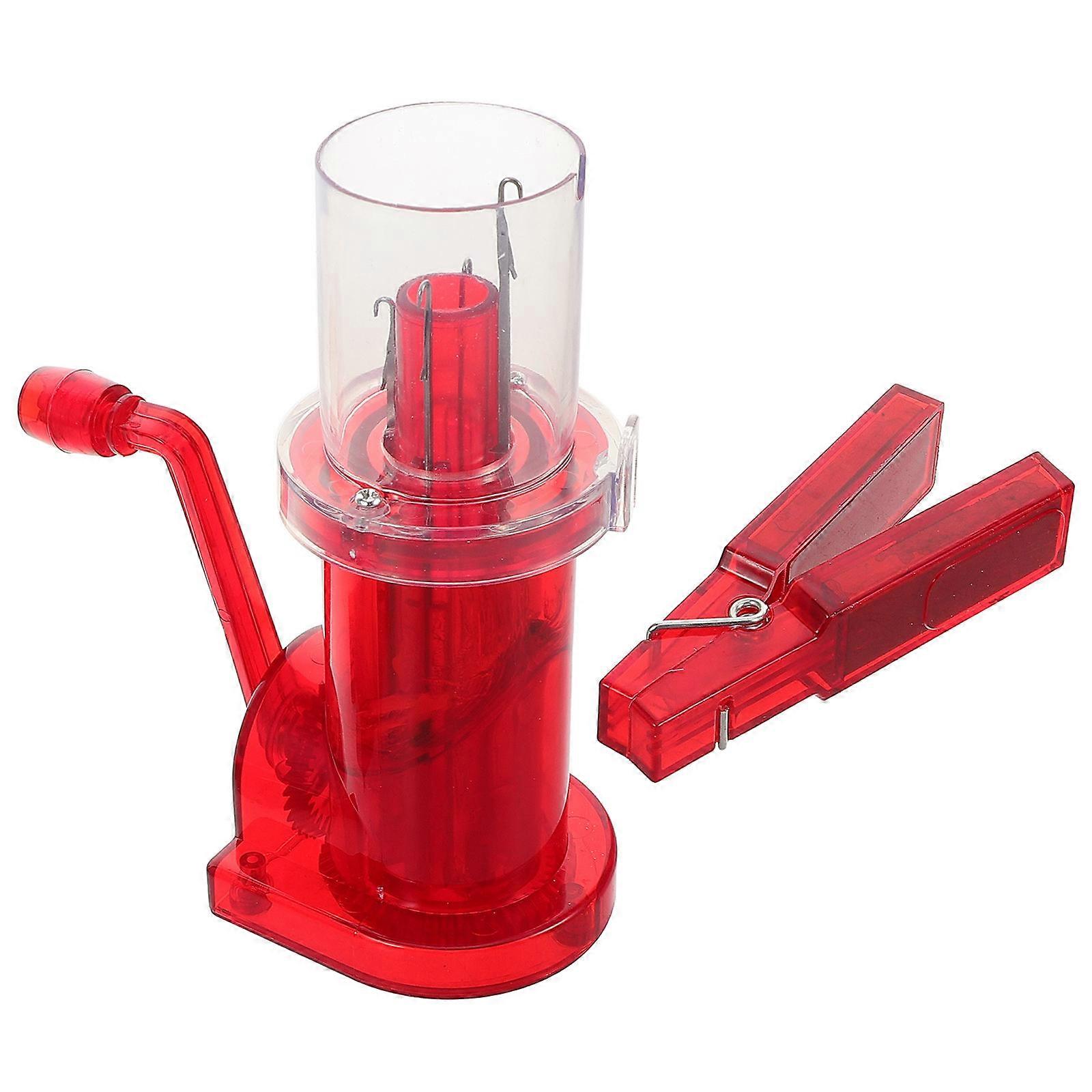 Creative Red Plastic Braiding Machine for Knitting Use Portable Handheld Tool to Make Beautiful Crafts 7.5 Inches